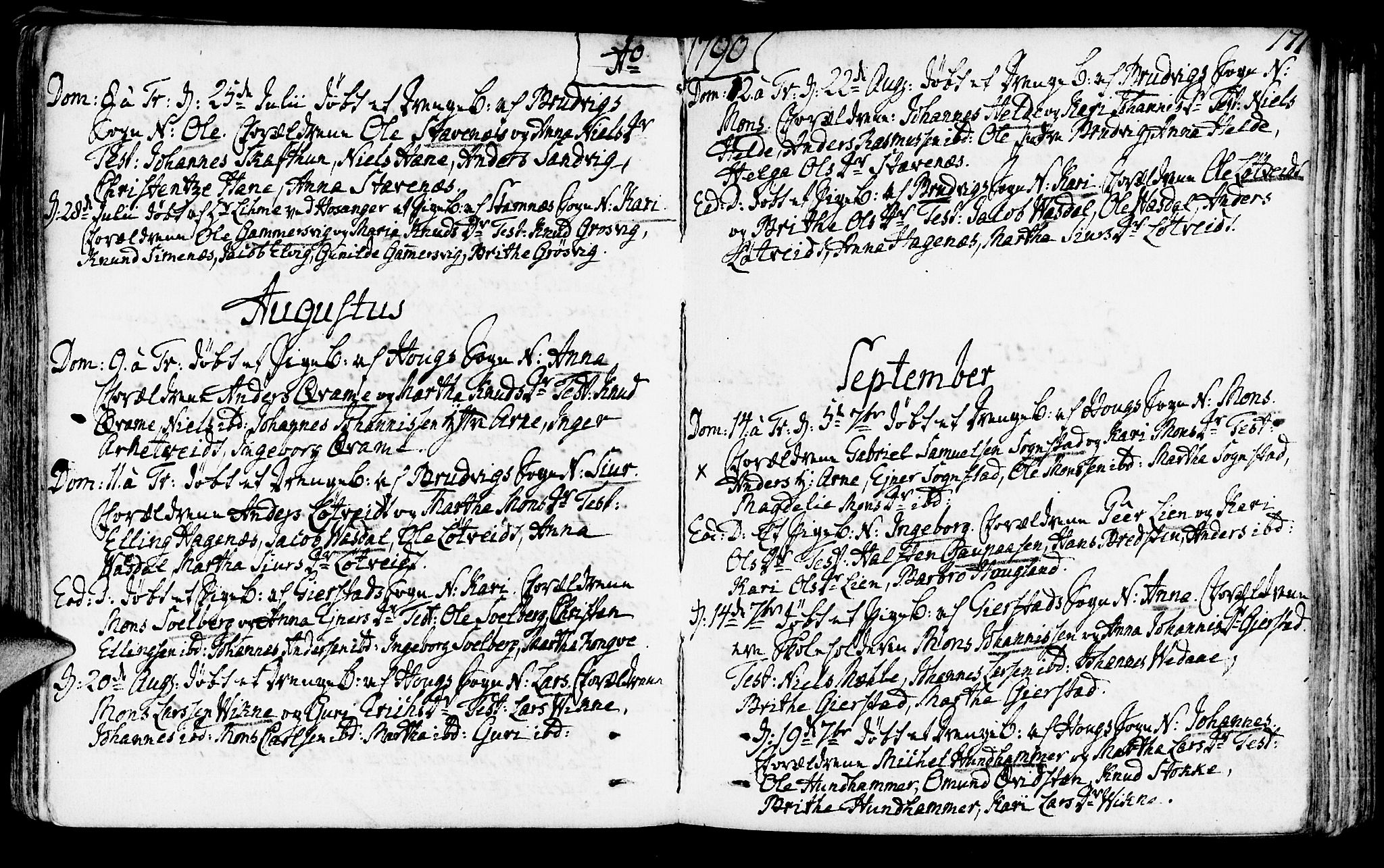 Haus sokneprestembete, AV/SAB-A-75601/H/Haa: Parish register (official) no. A 10, 1782-1796, p. 171