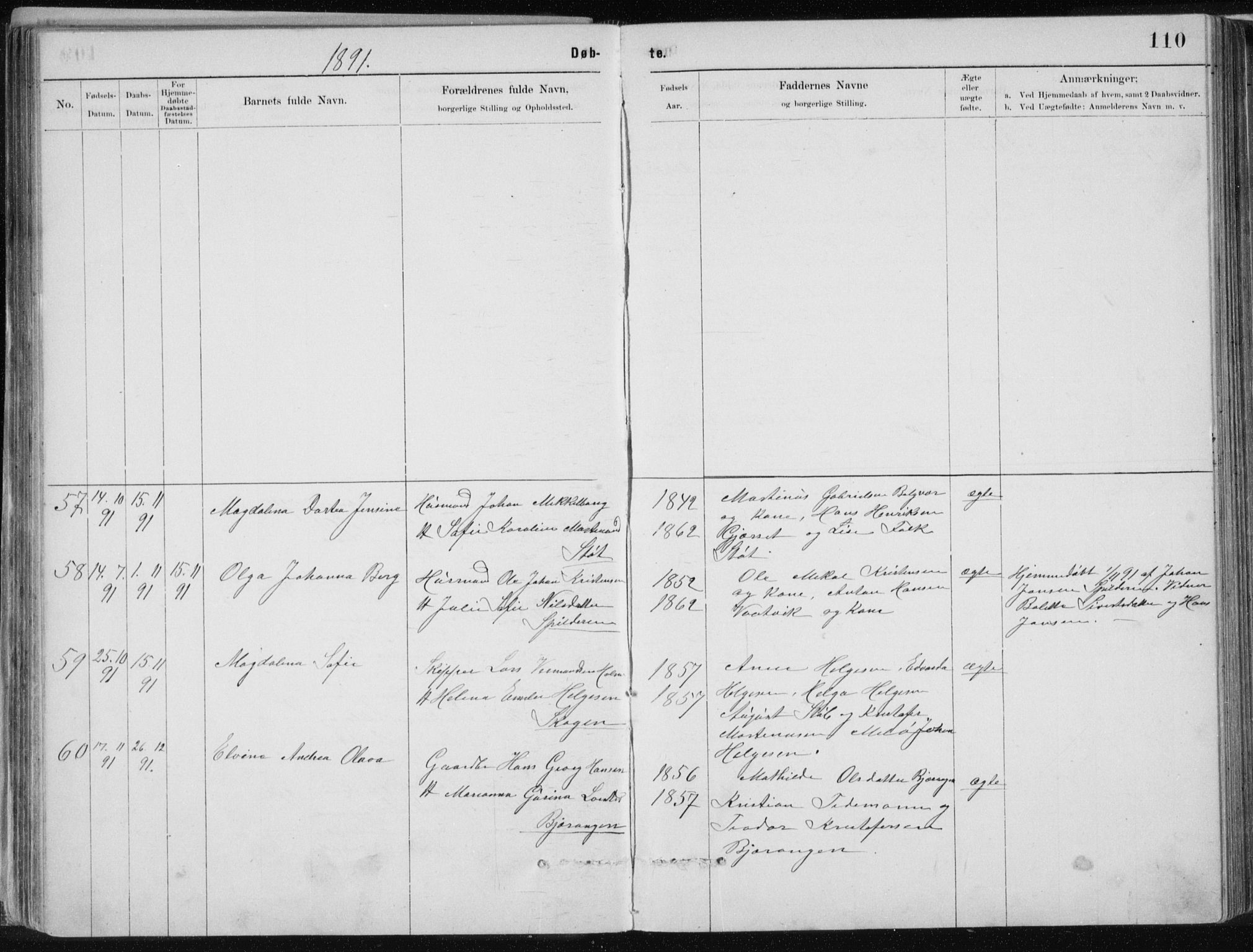 Ministerialprotokoller, klokkerbøker og fødselsregistre - Nordland, SAT/A-1459/843/L0636: Parish register (copy) no. 843C05, 1884-1909, p. 110