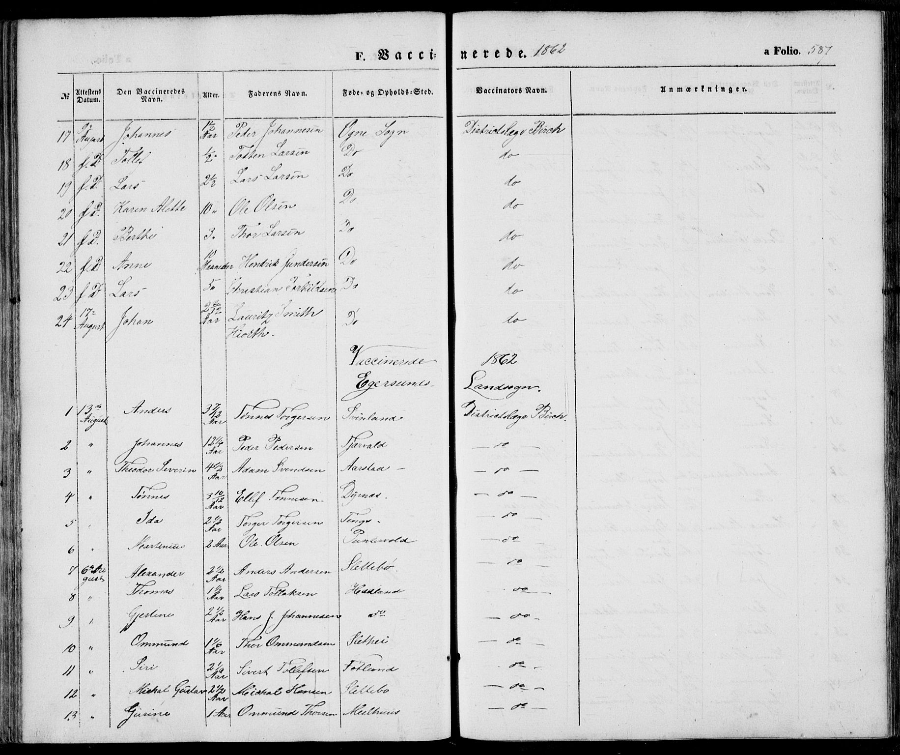 Eigersund sokneprestkontor, SAST/A-101807/S08/L0013: Parish register (official) no. A 12.2, 1850-1865, p. 587
