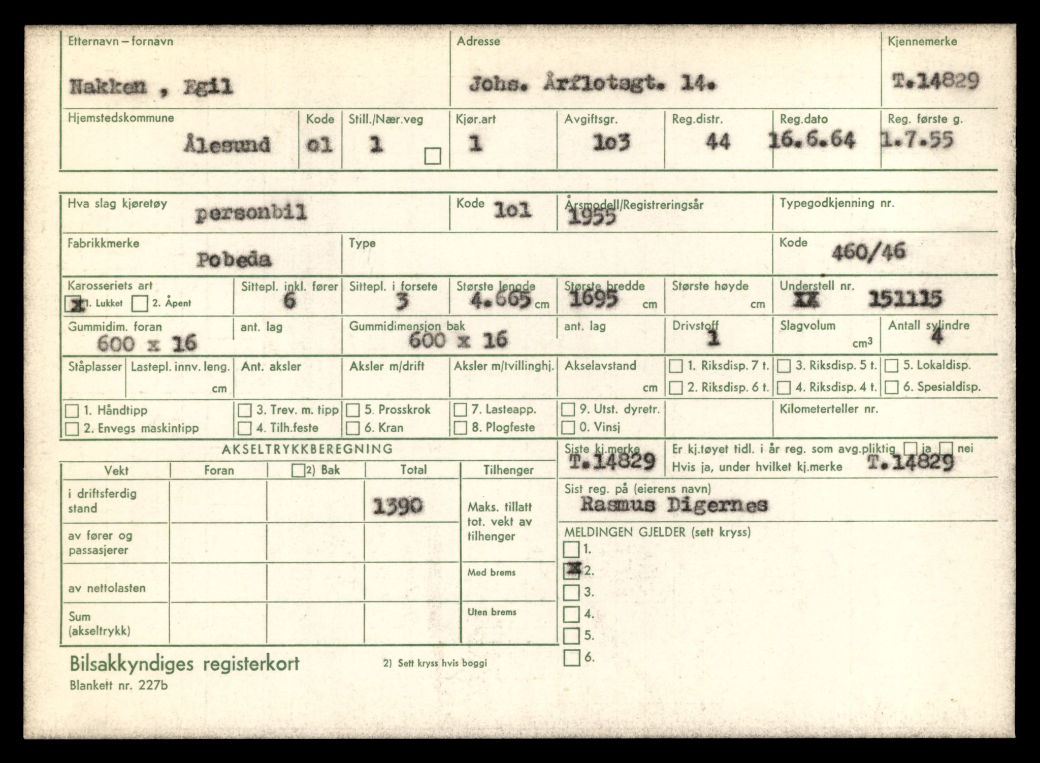 Møre og Romsdal vegkontor - Ålesund trafikkstasjon, AV/SAT-A-4099/F/Fe/L0048: Registreringskort for kjøretøy T 14721 - T 14863, 1927-1998, p. 2459