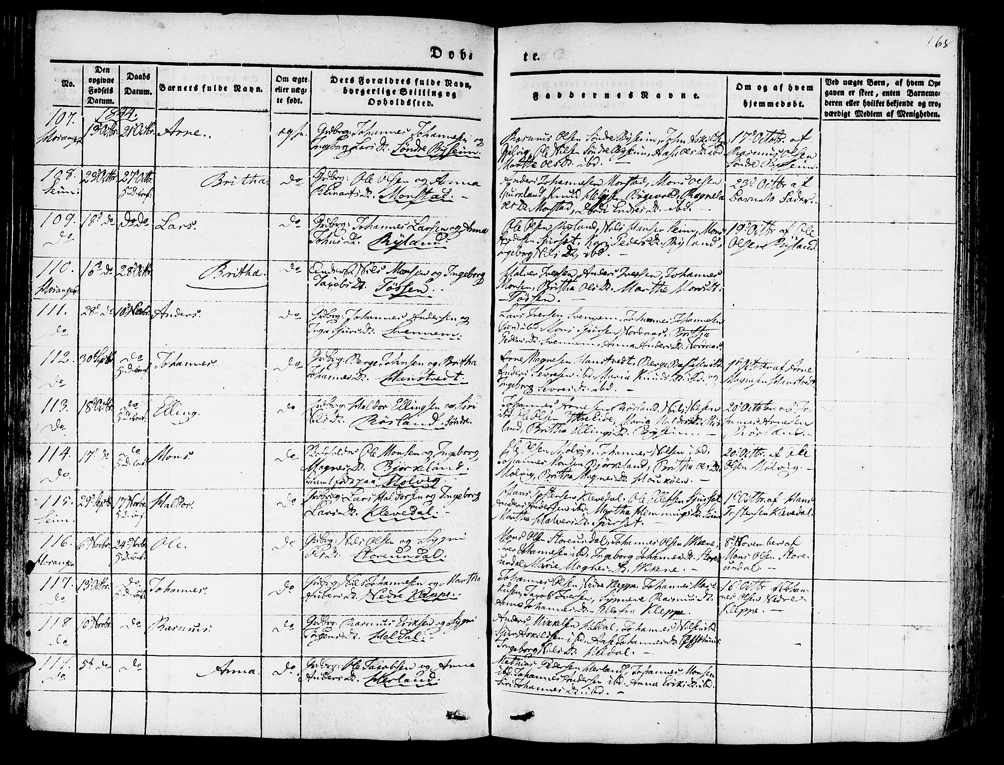 Hosanger sokneprestembete, AV/SAB-A-75801/H/Haa: Parish register (official) no. A 7, 1835-1848, p. 68