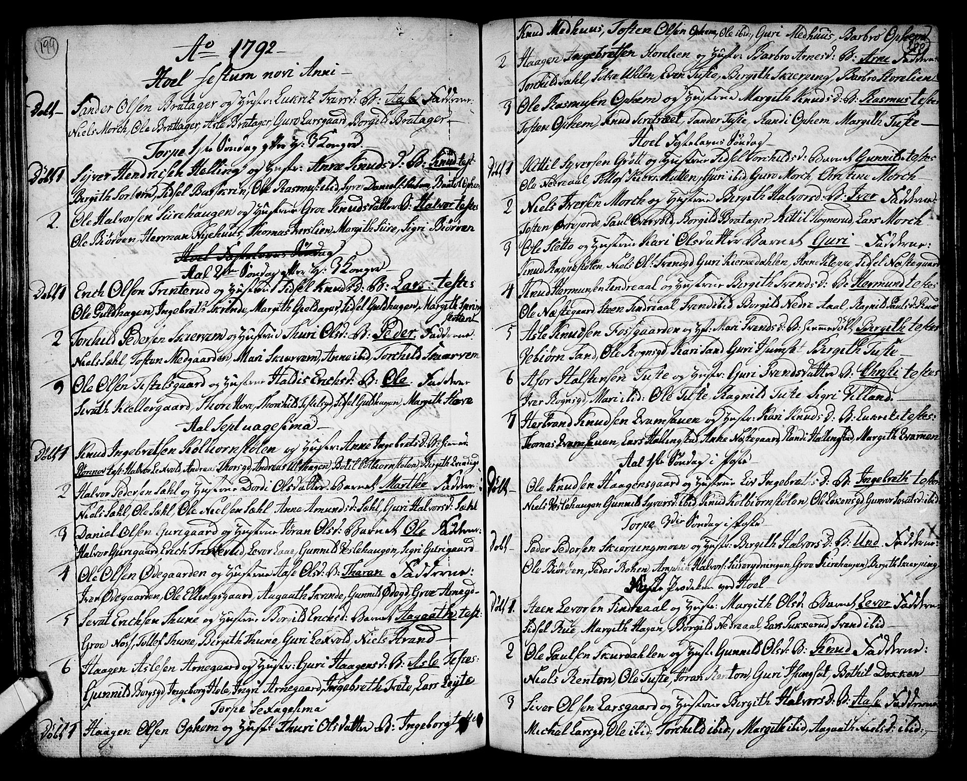 Ål kirkebøker, SAKO/A-249/F/Fa/L0002: Parish register (official) no. I 2, 1771-1806, p. 199-200