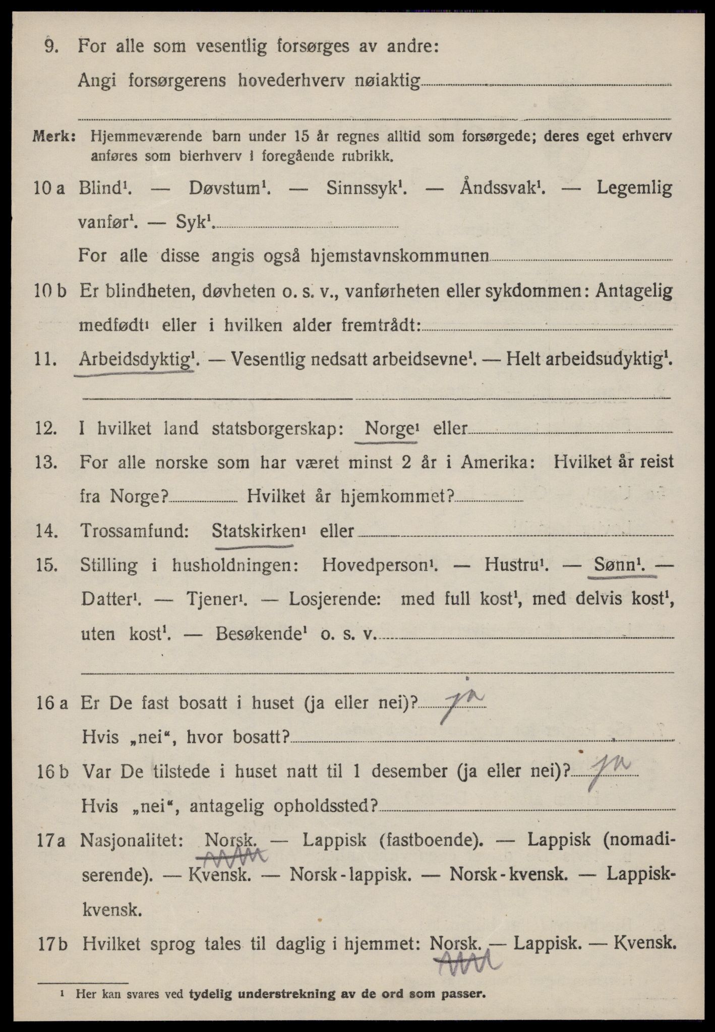 SAT, 1920 census for Strinda, 1920, p. 12921