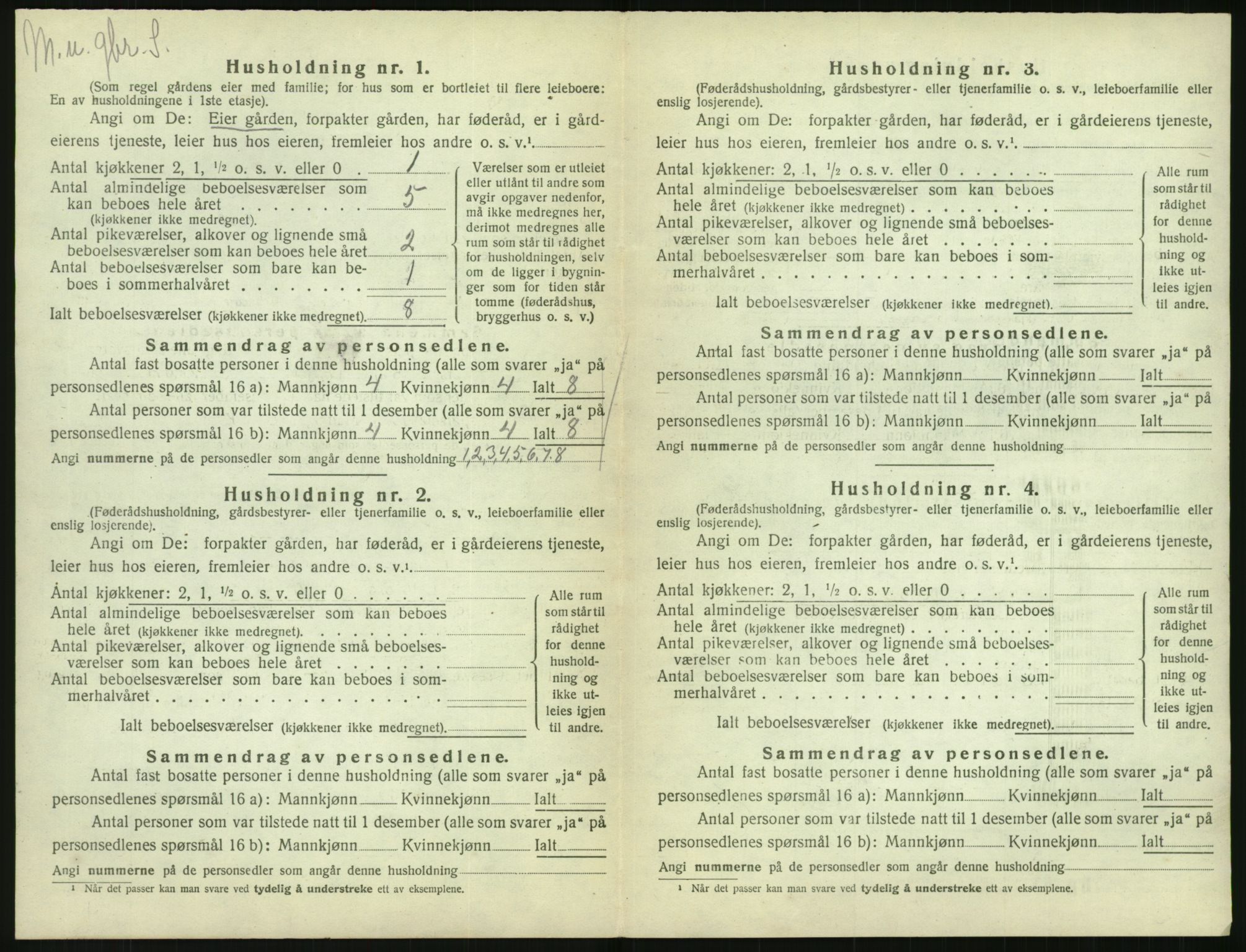 SAK, 1920 census for Vegårshei, 1920, p. 417