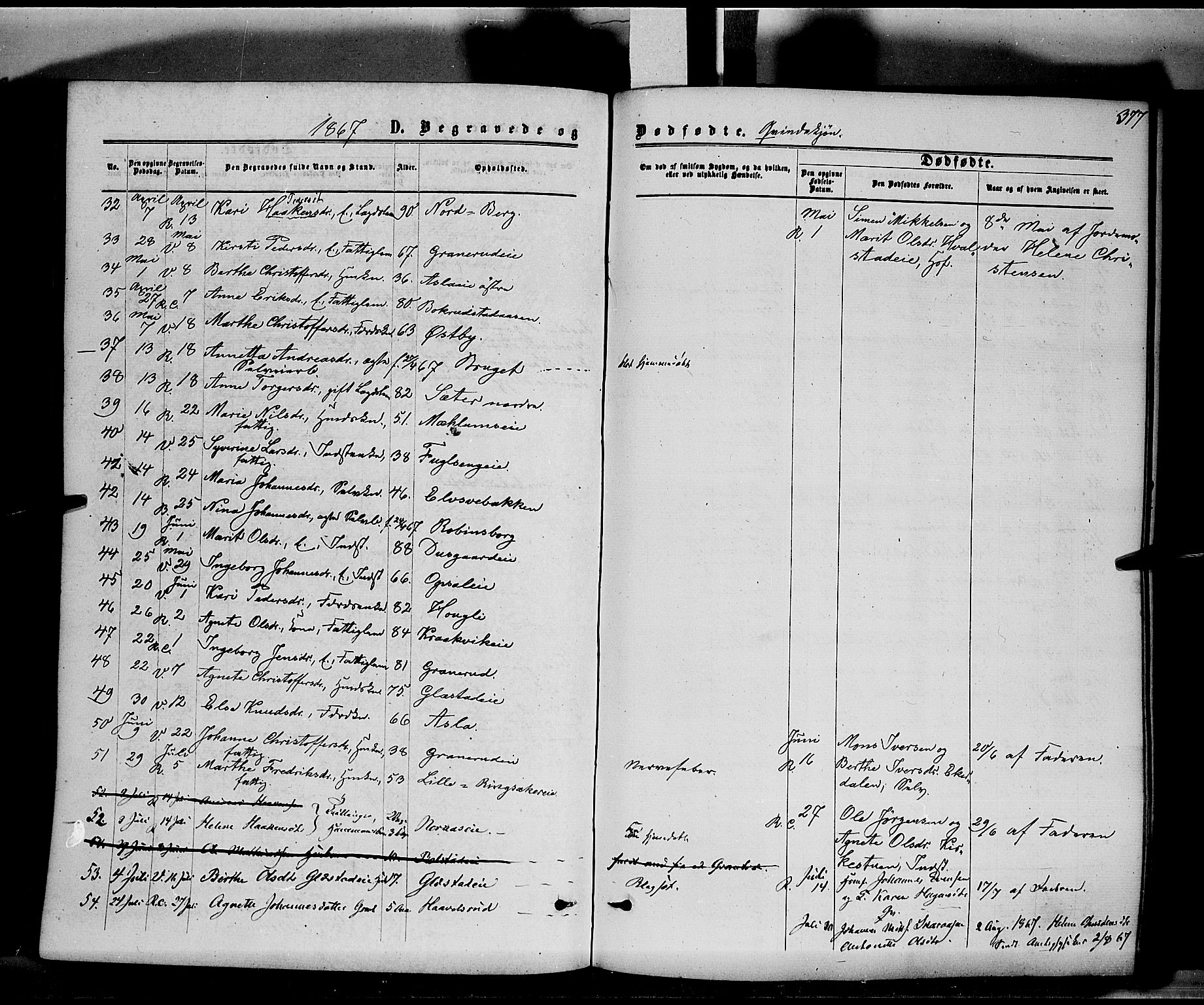Ringsaker prestekontor, SAH/PREST-014/K/Ka/L0010: Parish register (official) no. 10, 1861-1869, p. 377
