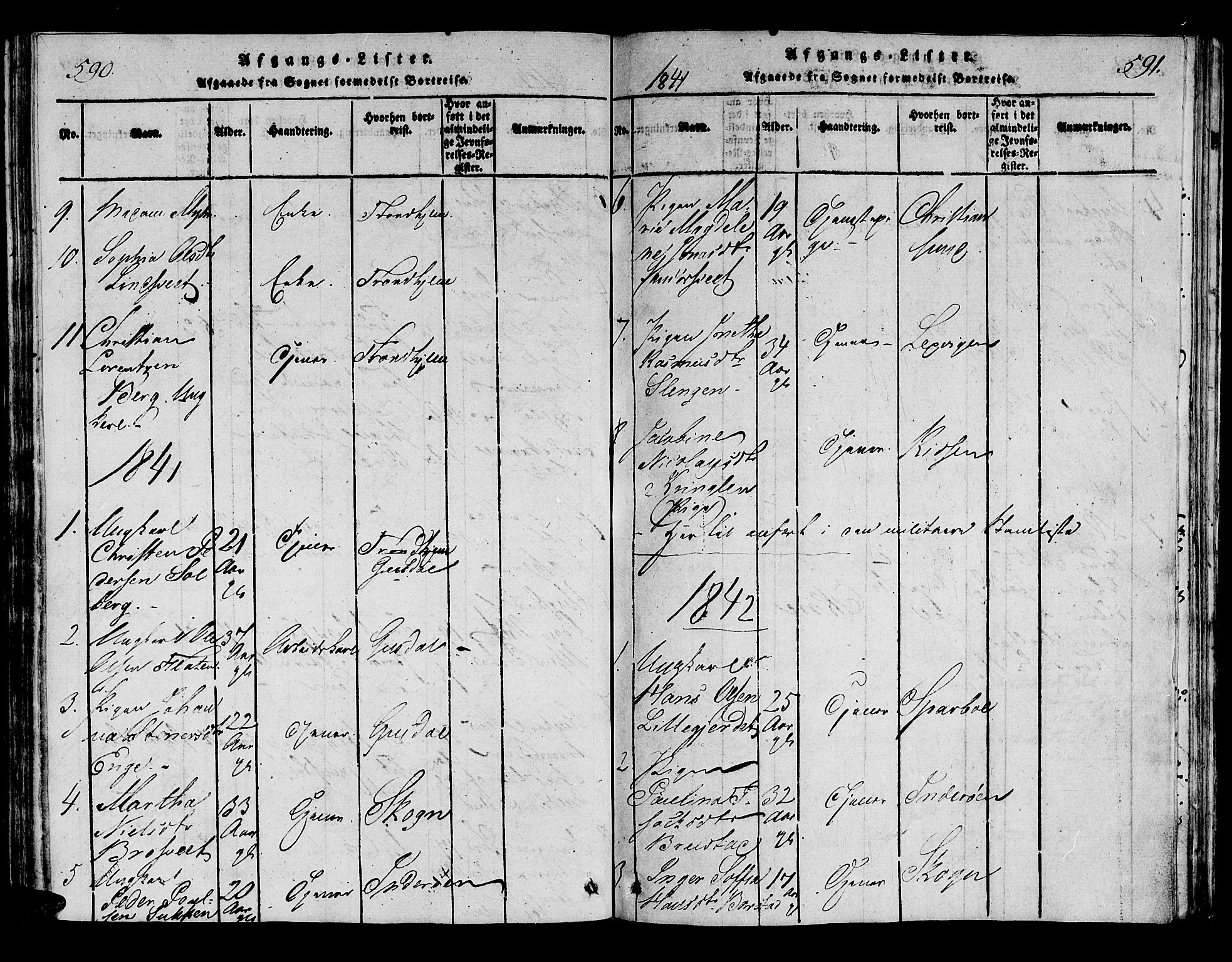 Ministerialprotokoller, klokkerbøker og fødselsregistre - Nord-Trøndelag, SAT/A-1458/722/L0217: Parish register (official) no. 722A04, 1817-1842, p. 590-591