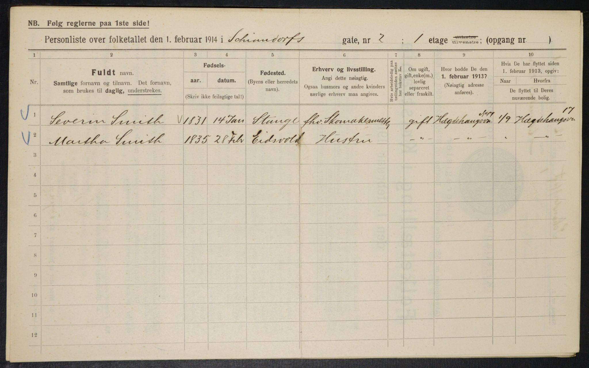 OBA, Municipal Census 1914 for Kristiania, 1914, p. 89257