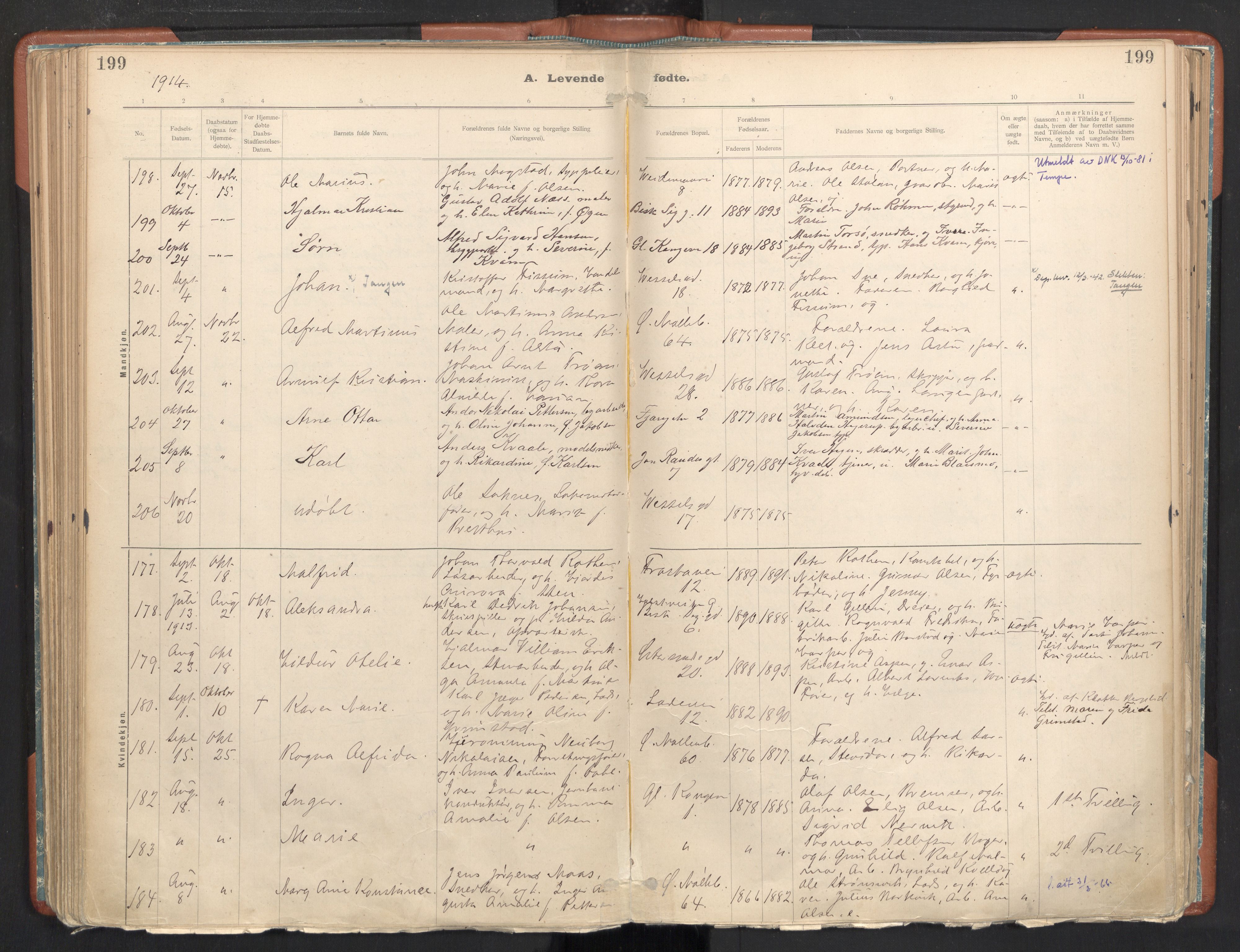Ministerialprotokoller, klokkerbøker og fødselsregistre - Sør-Trøndelag, SAT/A-1456/605/L0243: Parish register (official) no. 605A05, 1908-1923, p. 199