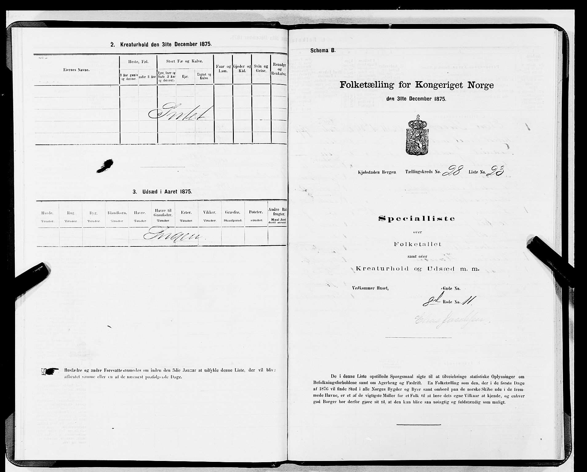 SAB, 1875 census for 1301 Bergen, 1875, p. 1451