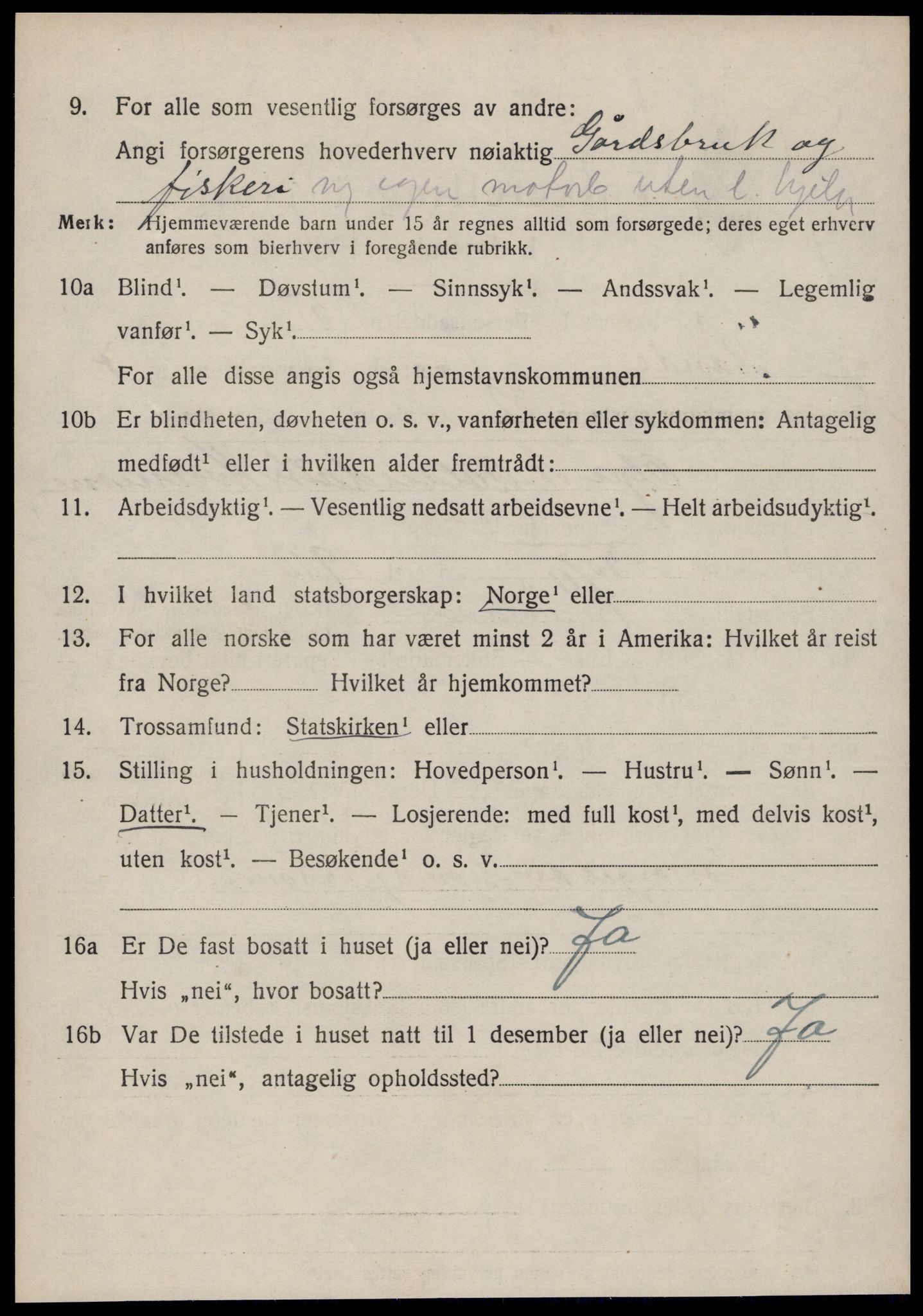 SAT, 1920 census for Sande (MR), 1920, p. 4643