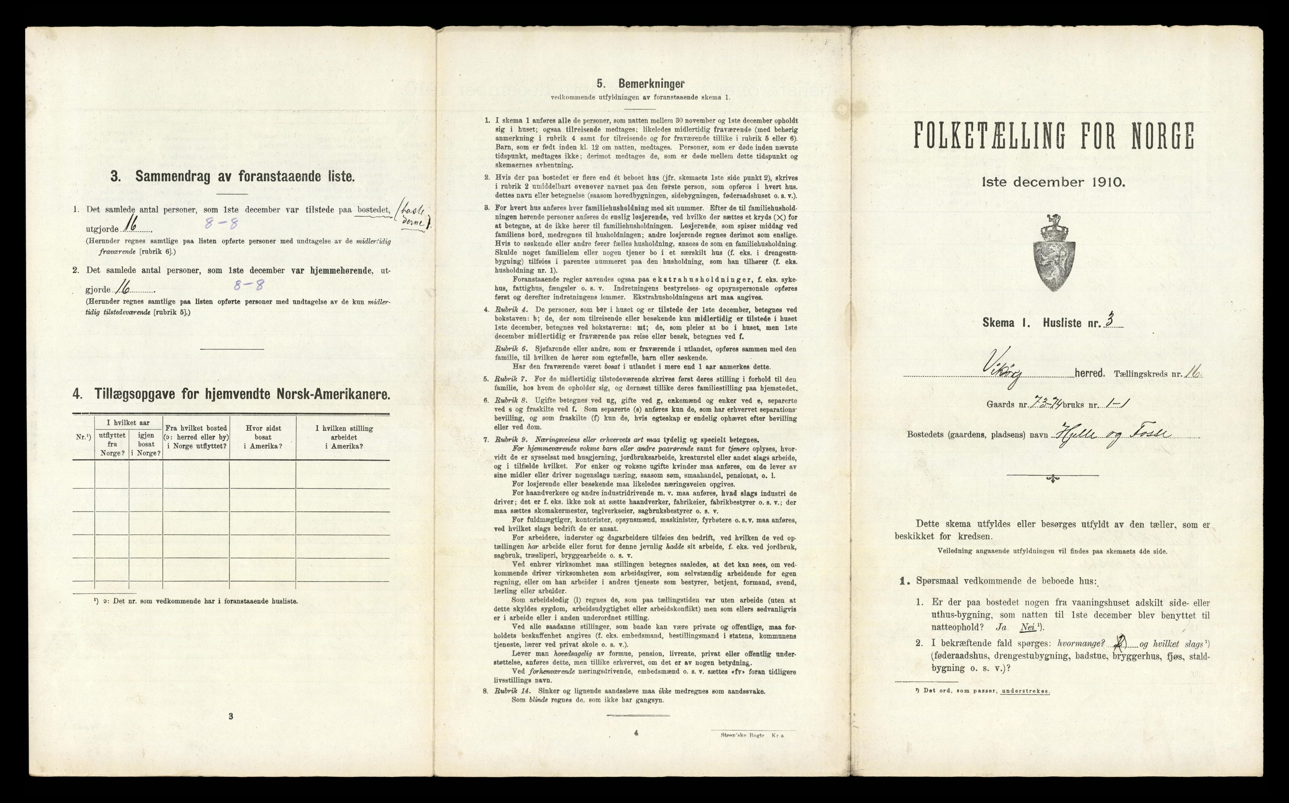 RA, 1910 census for Kvam, 1910, p. 1197