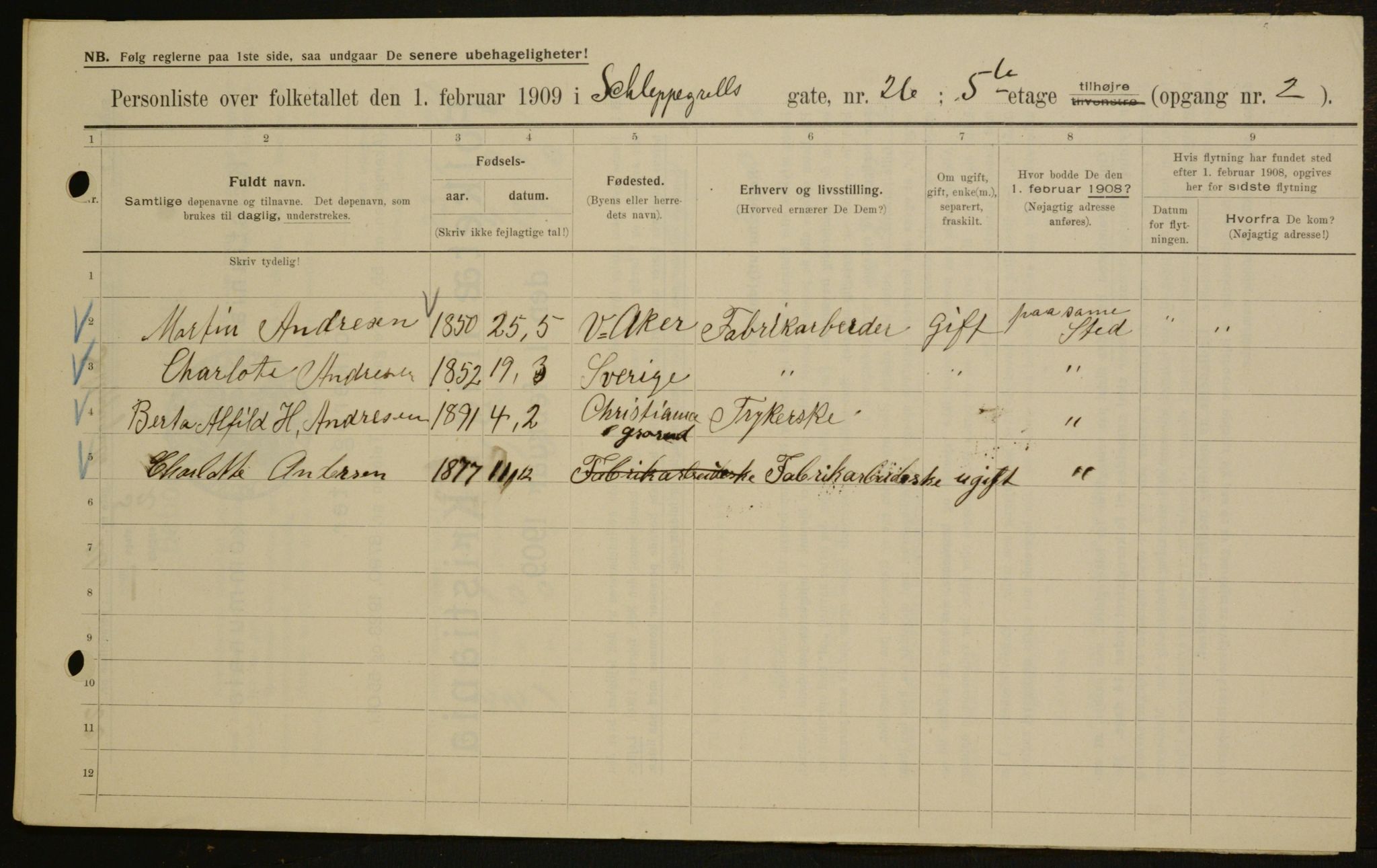 OBA, Municipal Census 1909 for Kristiania, 1909, p. 82041