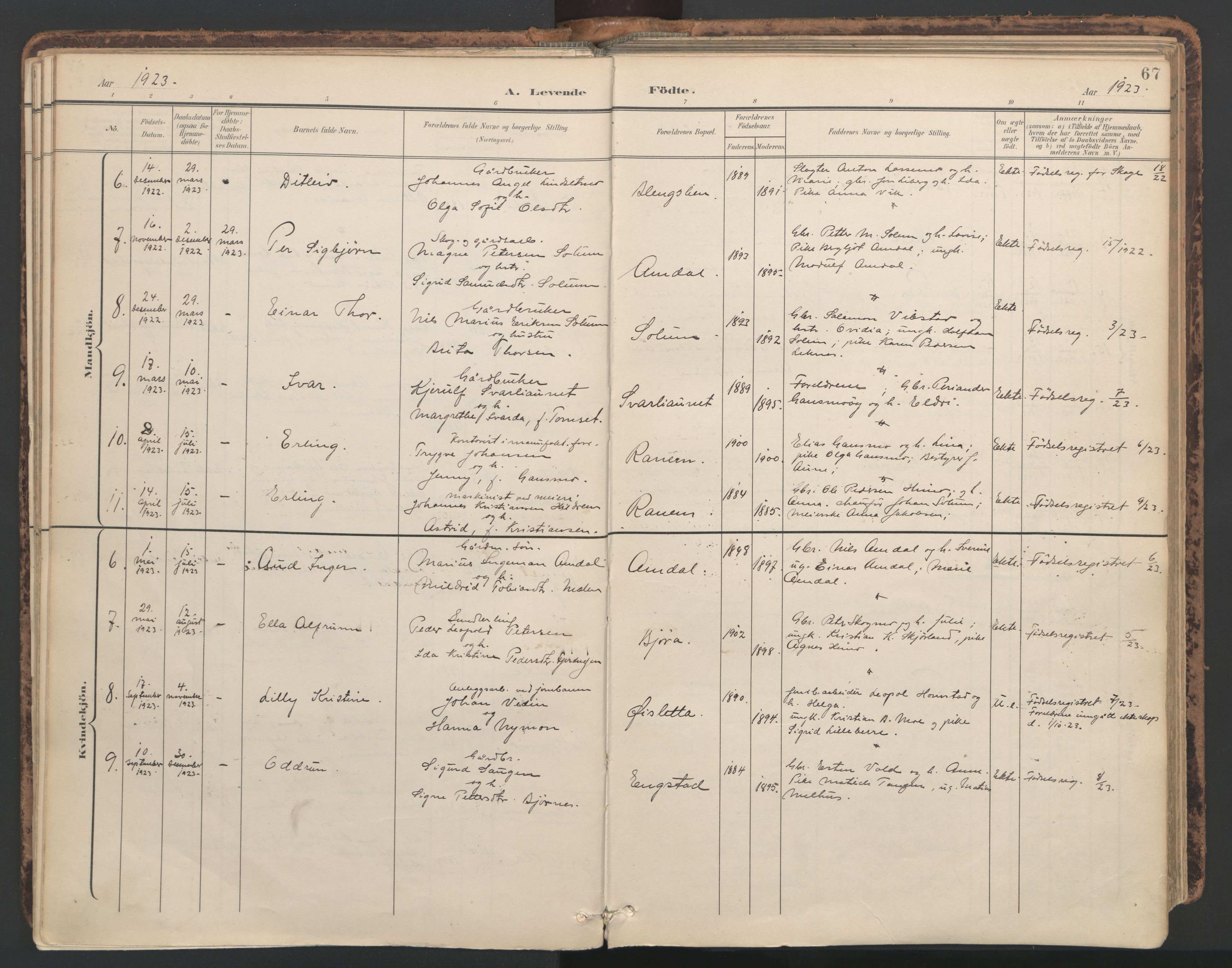 Ministerialprotokoller, klokkerbøker og fødselsregistre - Nord-Trøndelag, SAT/A-1458/764/L0556: Parish register (official) no. 764A11, 1897-1924, p. 67