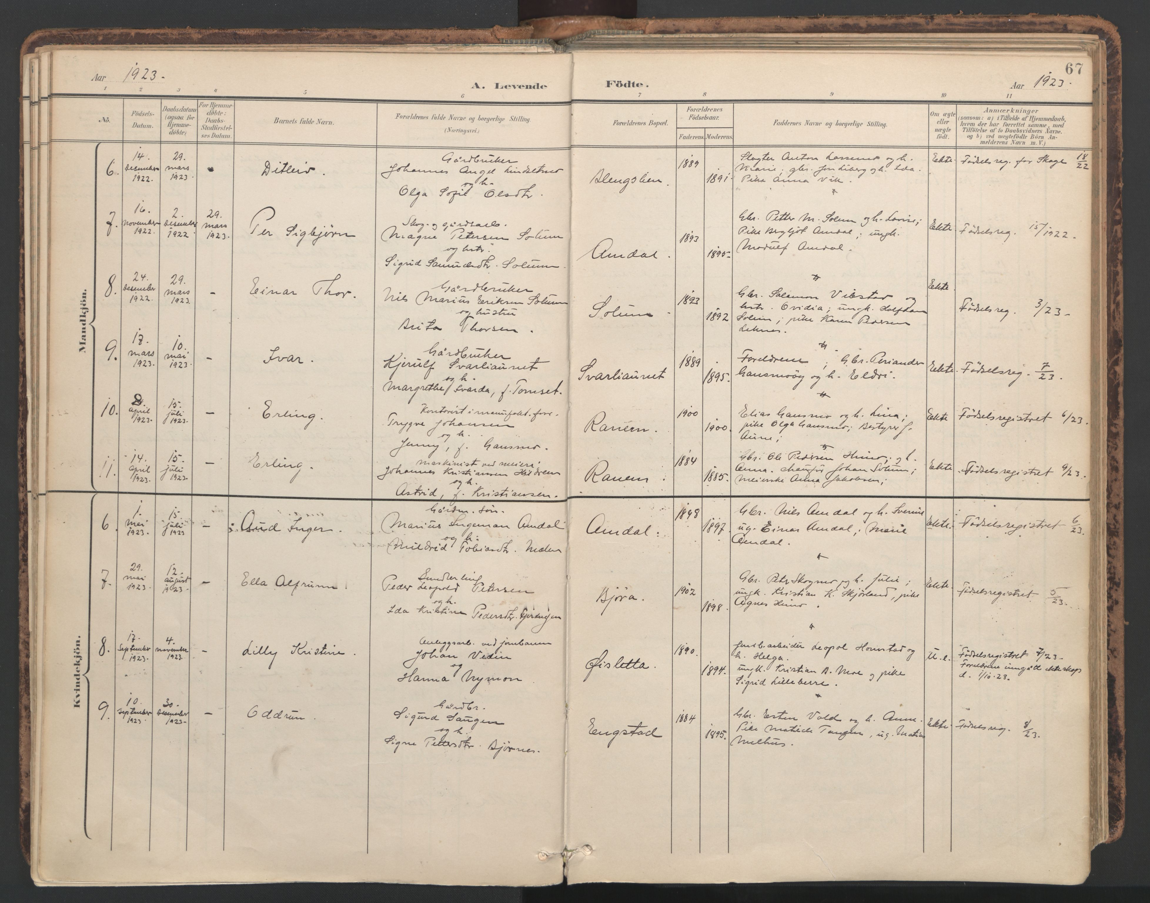 Ministerialprotokoller, klokkerbøker og fødselsregistre - Nord-Trøndelag, AV/SAT-A-1458/764/L0556: Parish register (official) no. 764A11, 1897-1924, p. 67