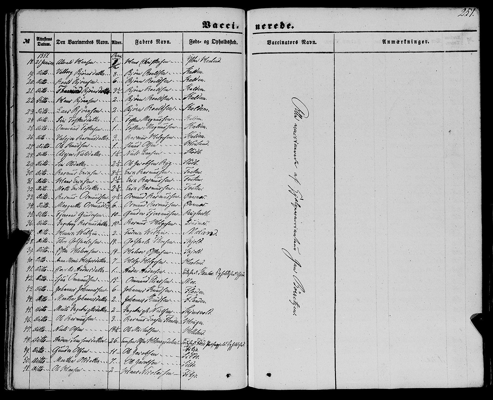 Etne sokneprestembete, SAB/A-75001/H/Haa: Parish register (official) no. A 8, 1848-1862, p. 251