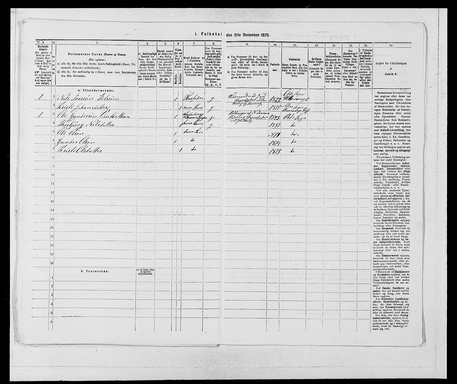 SAB, 1875 census for 1230P Ullensvang, 1875, p. 496