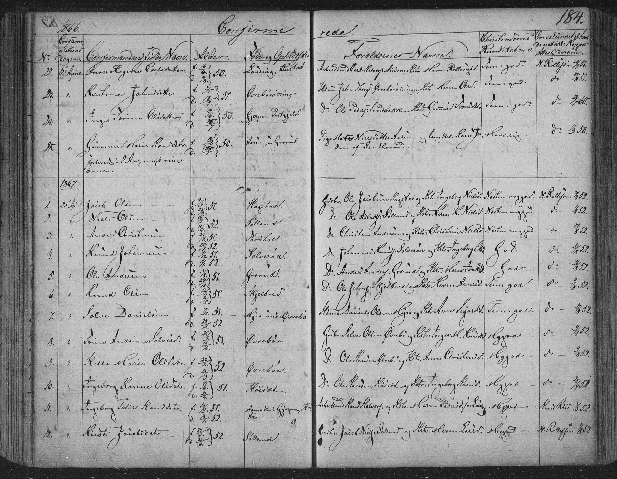 Siljan kirkebøker, AV/SAKO-A-300/F/Fa/L0001: Parish register (official) no. 1, 1831-1870, p. 184