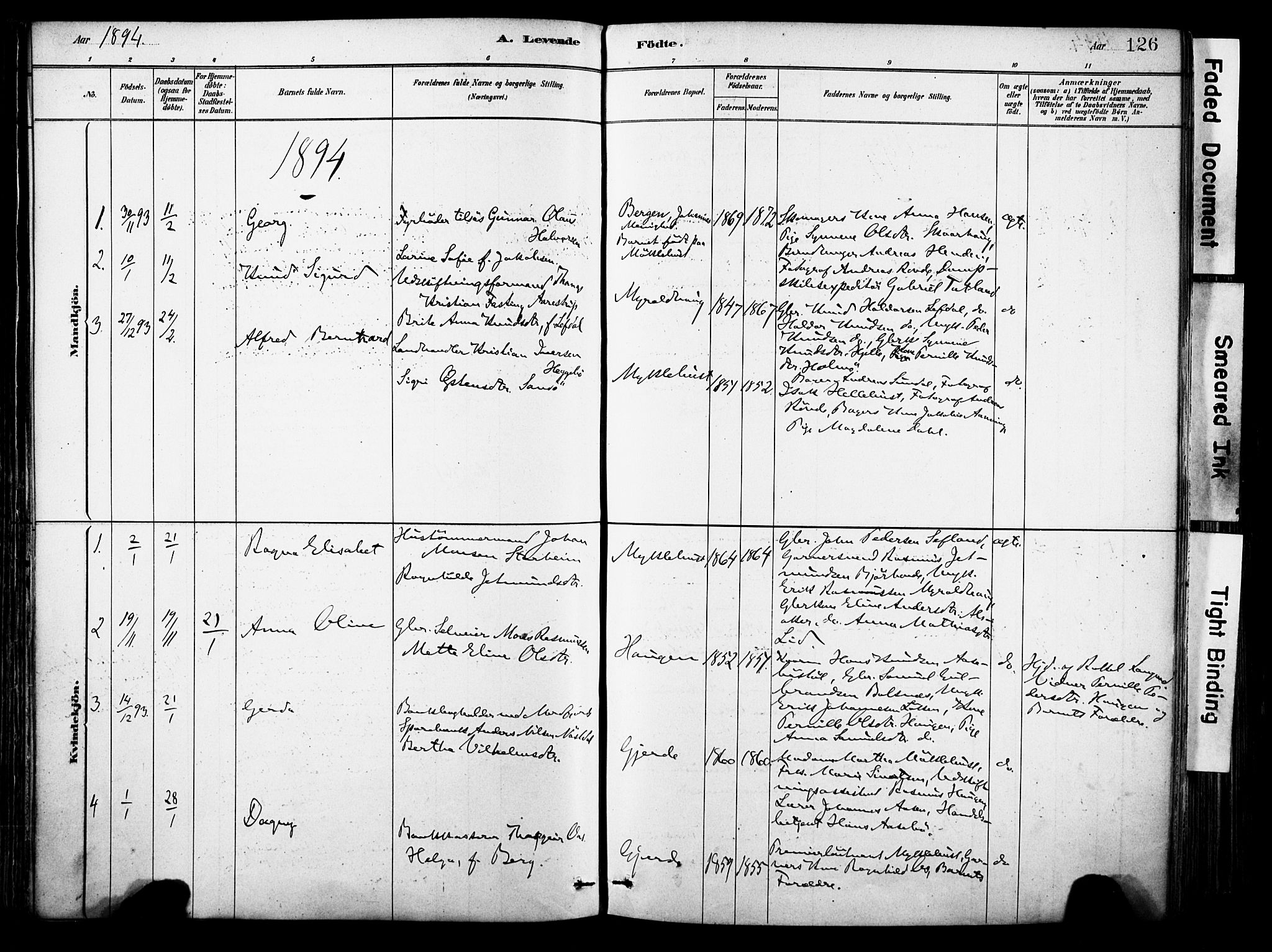 Eid sokneprestembete, AV/SAB-A-82301/H/Haa/Haab/L0001: Parish register (official) no. B 1, 1879-1906, p. 126