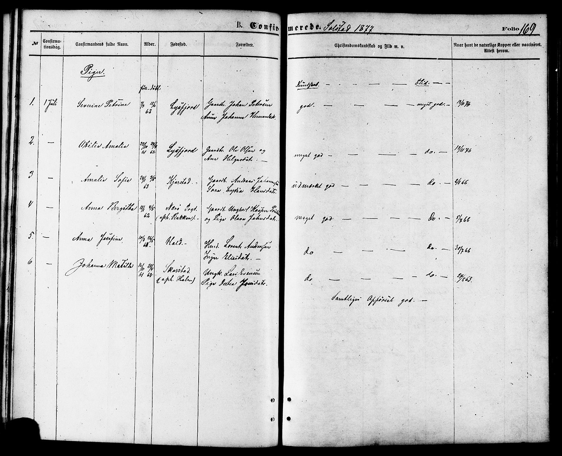 Ministerialprotokoller, klokkerbøker og fødselsregistre - Nordland, AV/SAT-A-1459/810/L0149: Parish register (official) no. 810A09 /2, 1874-1884, p. 169