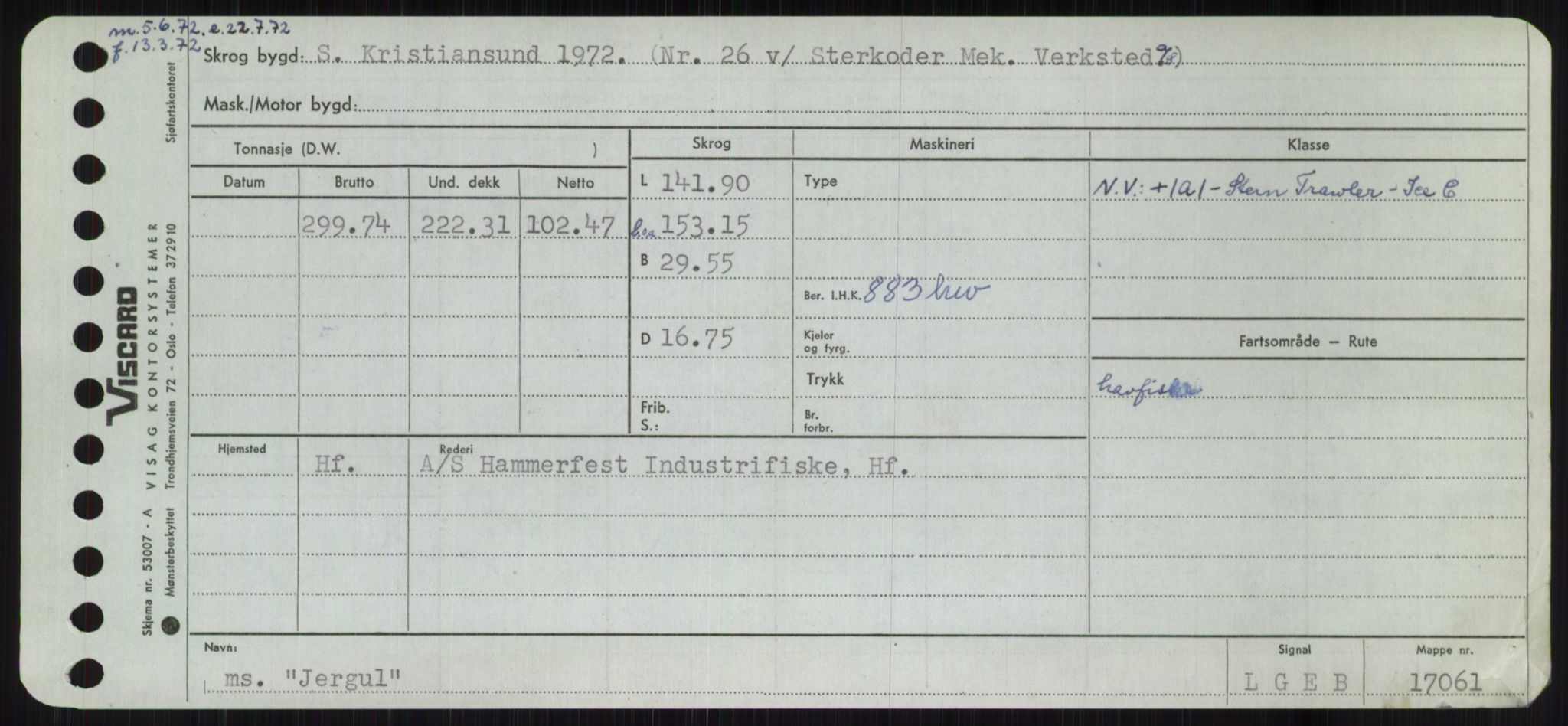 Sjøfartsdirektoratet med forløpere, Skipsmålingen, AV/RA-S-1627/H/Ha/L0003/0001: Fartøy, Hilm-Mar / Fartøy, Hilm-Kol, p. 477