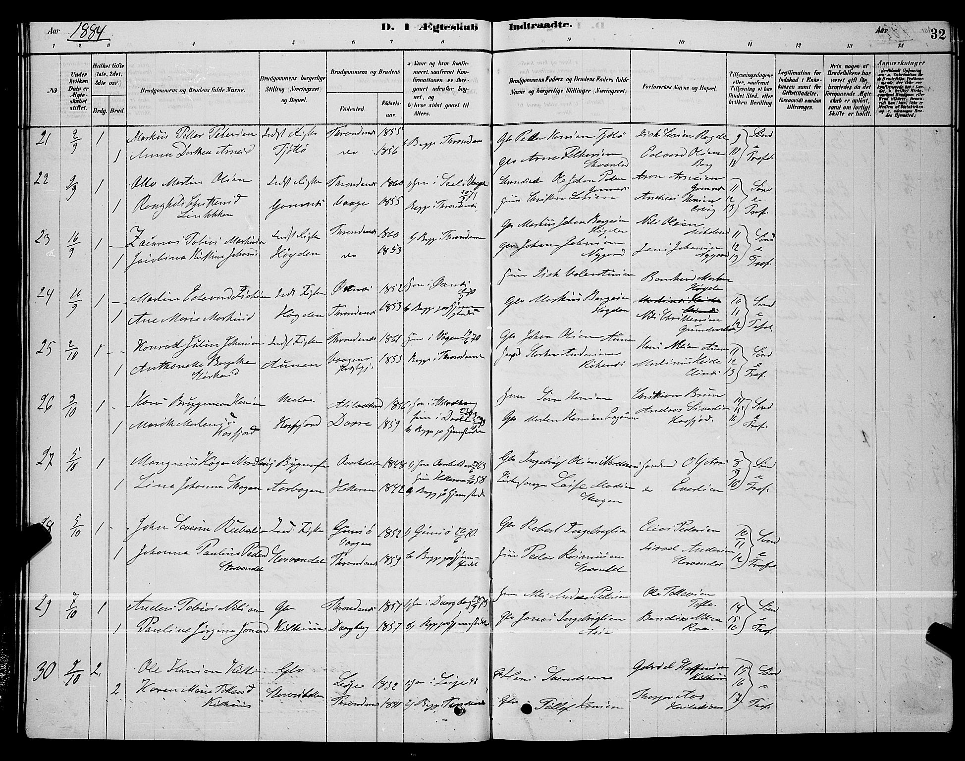 Trondenes sokneprestkontor, SATØ/S-1319/H/Hb/L0010klokker: Parish register (copy) no. 10, 1878-1890, p. 32