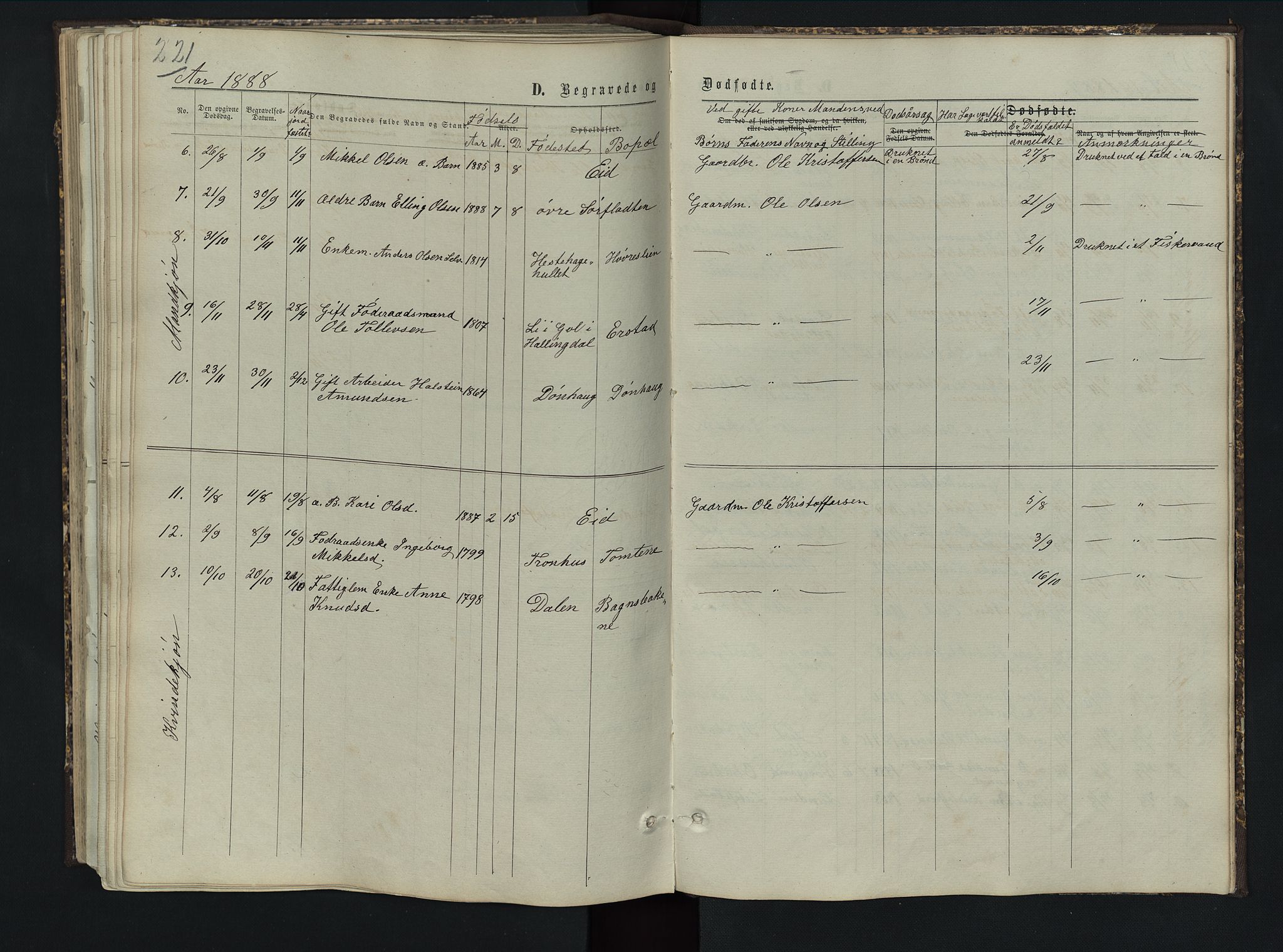 Sør-Aurdal prestekontor, SAH/PREST-128/H/Ha/Hab/L0005: Parish register (copy) no. 5, 1866-1893, p. 221