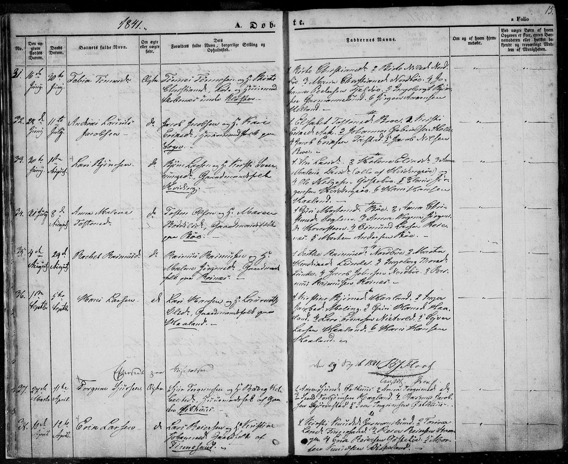 Rennesøy sokneprestkontor, AV/SAST-A -101827/H/Ha/Haa/L0005: Parish register (official) no. A 5, 1838-1859, p. 15