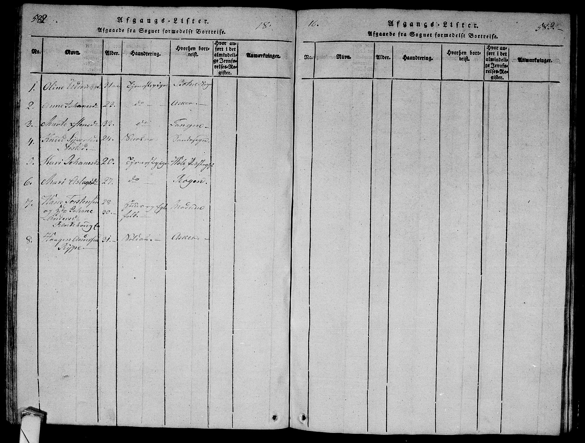 Lier kirkebøker, SAKO/A-230/G/Ga/L0001: Parish register (copy) no. I 1, 1813-1824, p. 582-583