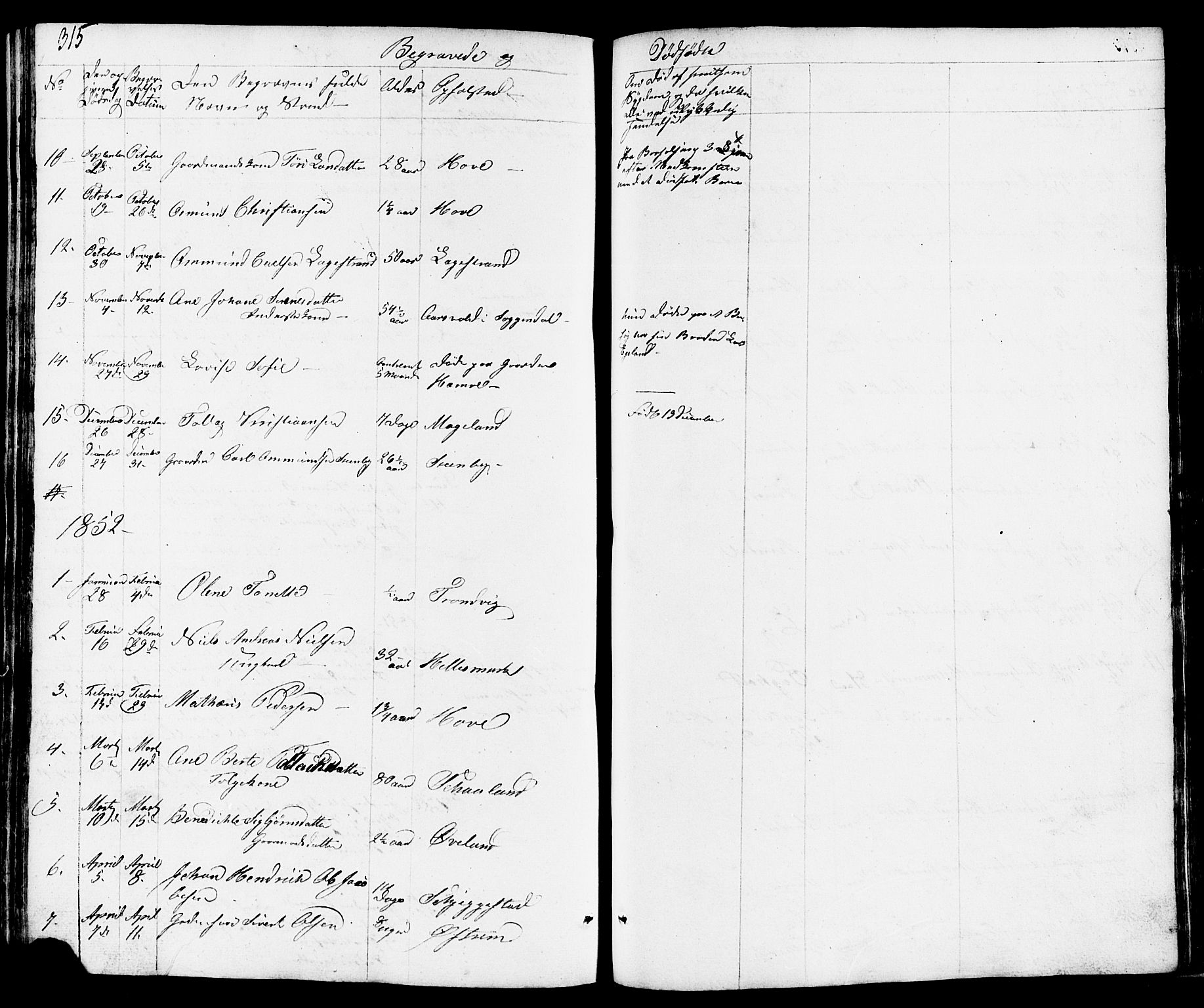 Lund sokneprestkontor, AV/SAST-A-101809/S07/L0003: Parish register (copy) no. B 3, 1848-1885, p. 315