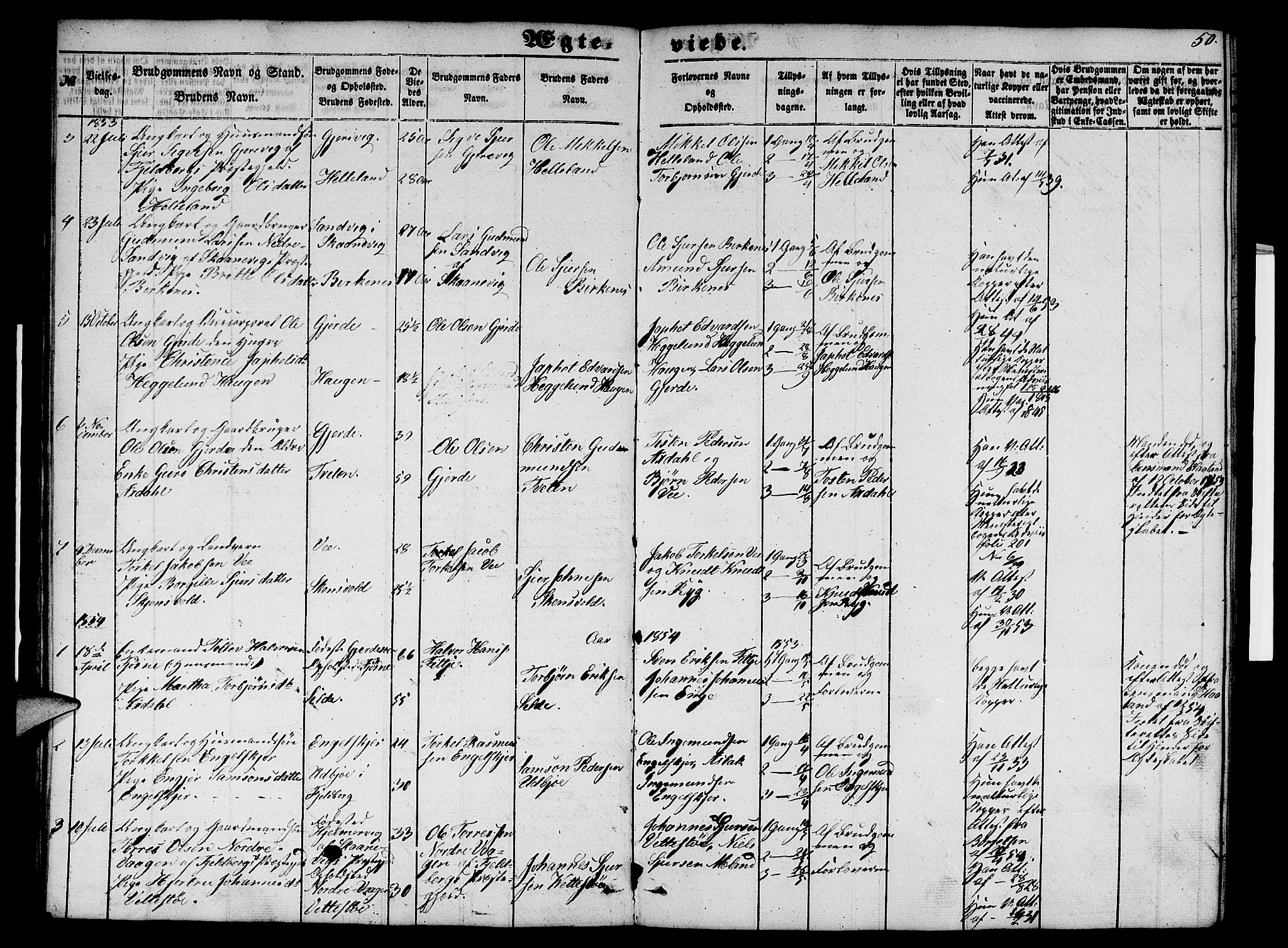 Etne sokneprestembete, SAB/A-75001/H/Hab: Parish register (copy) no. B 2, 1851-1866, p. 50