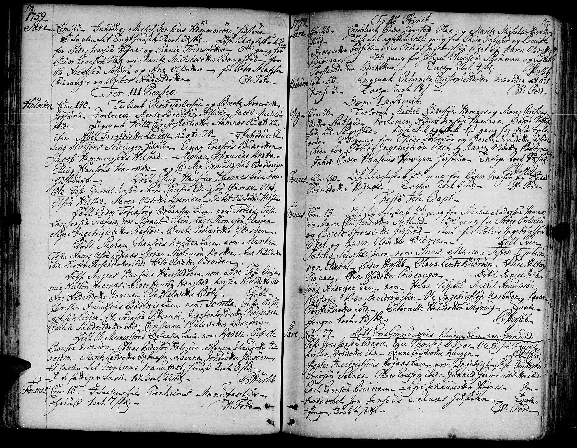 Ministerialprotokoller, klokkerbøker og fødselsregistre - Nord-Trøndelag, SAT/A-1458/773/L0607: Parish register (official) no. 773A01, 1751-1783, p. 176-177