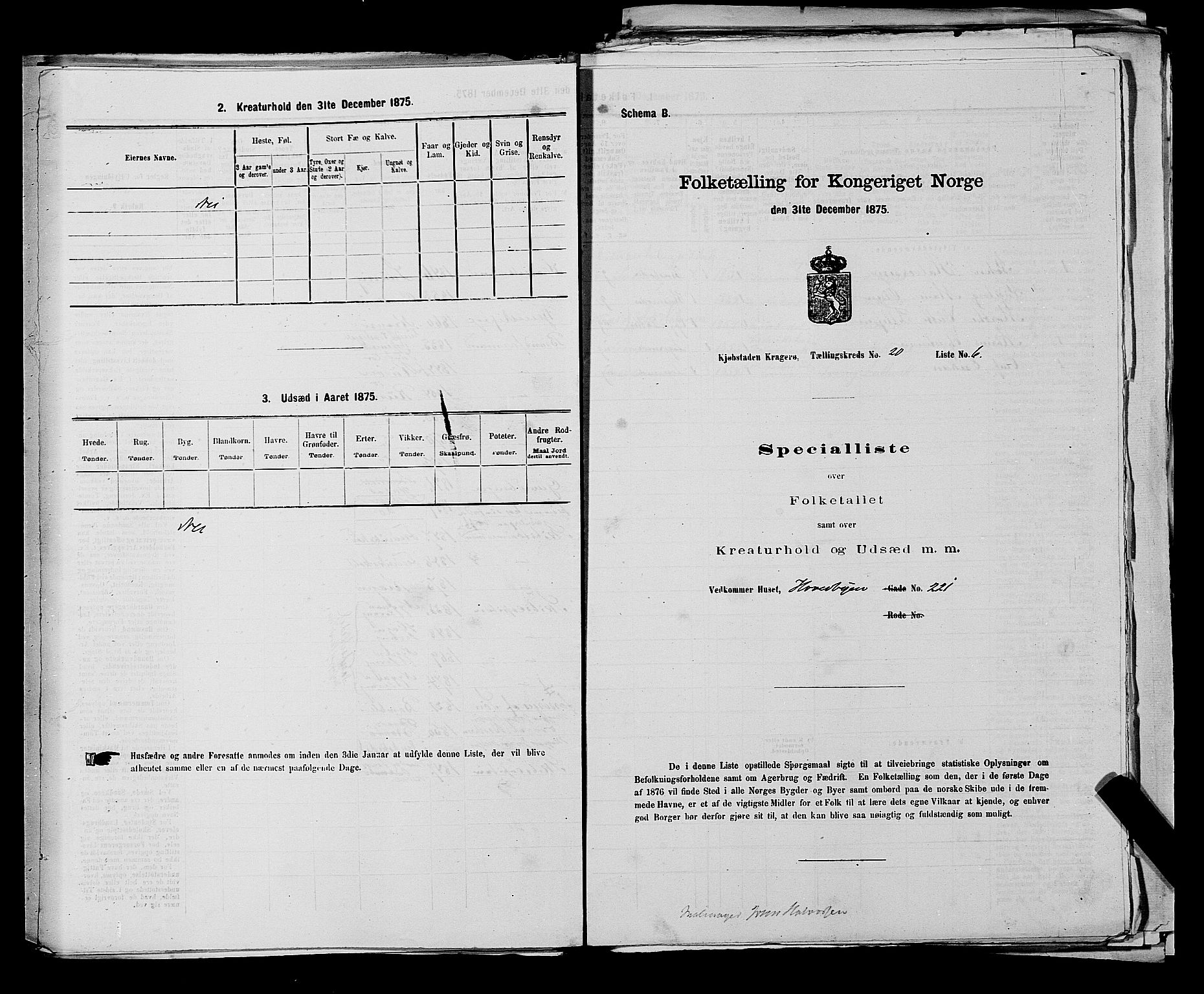 SAKO, 1875 census for 0801P Kragerø, 1875, p. 434