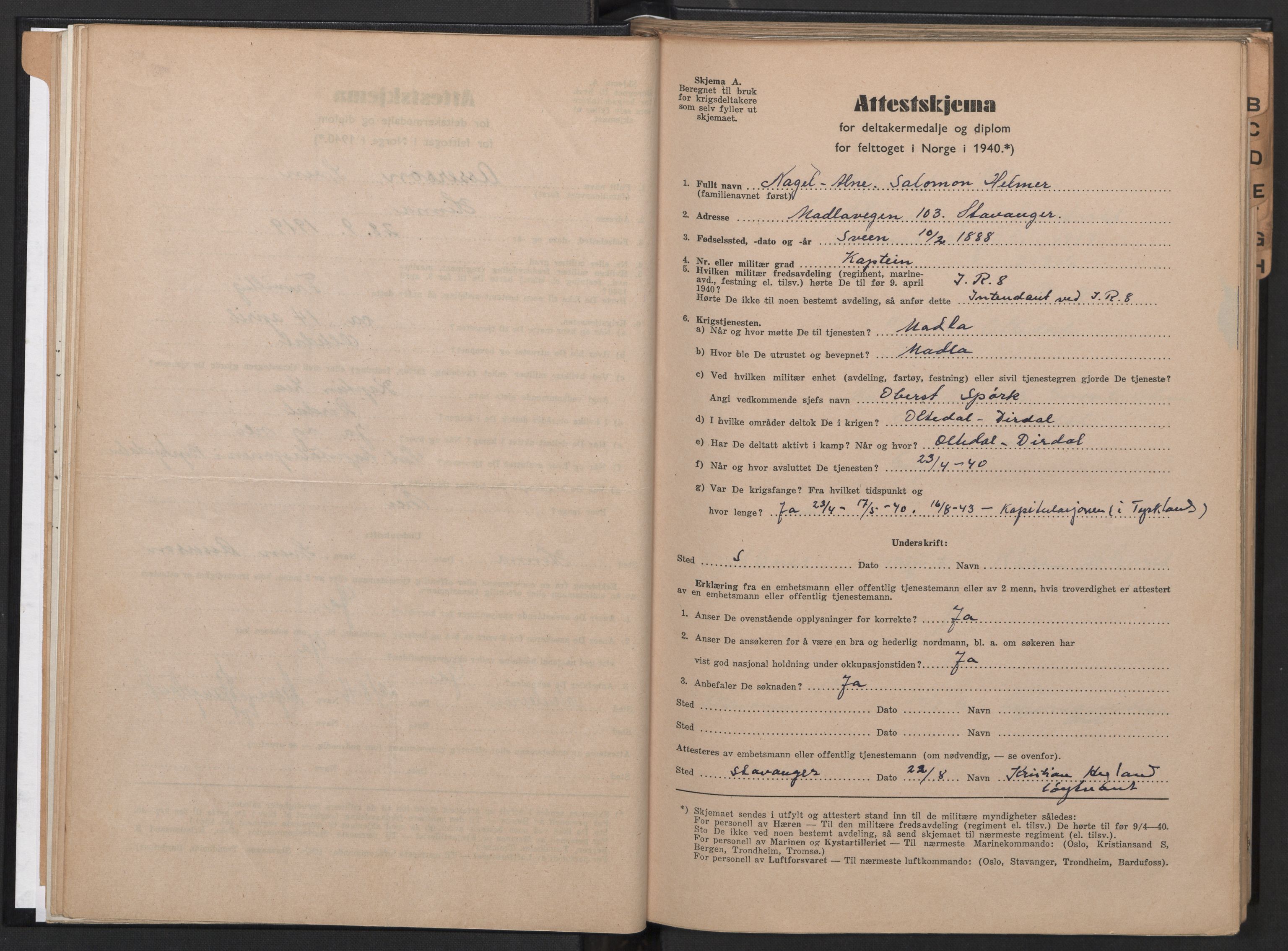 Forsvaret, Rogaland infanteriregiment nr. 8, AV/RA-RAFA-3374/D/Dc/L0001: Saksarkiv nr. 532, 1946, p. 27