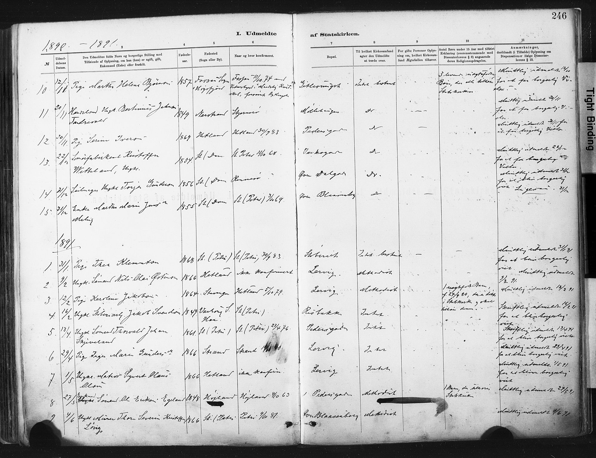 St. Johannes sokneprestkontor, SAST/A-101814/001/30/30BA/L0003: Parish register (official) no. A 3, 1885-1910, p. 246