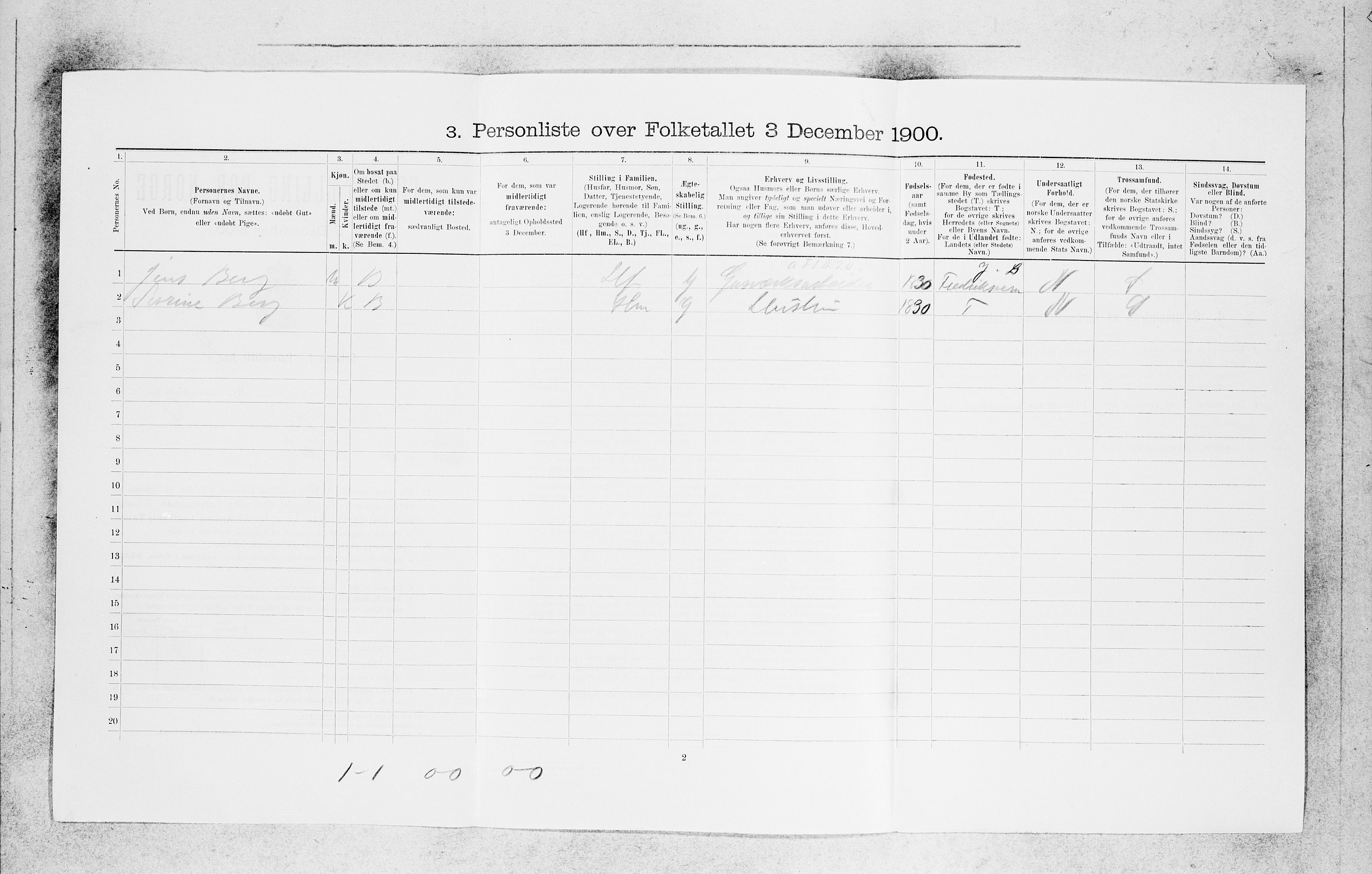 SAB, 1900 census for Bergen, 1900, p. 28452