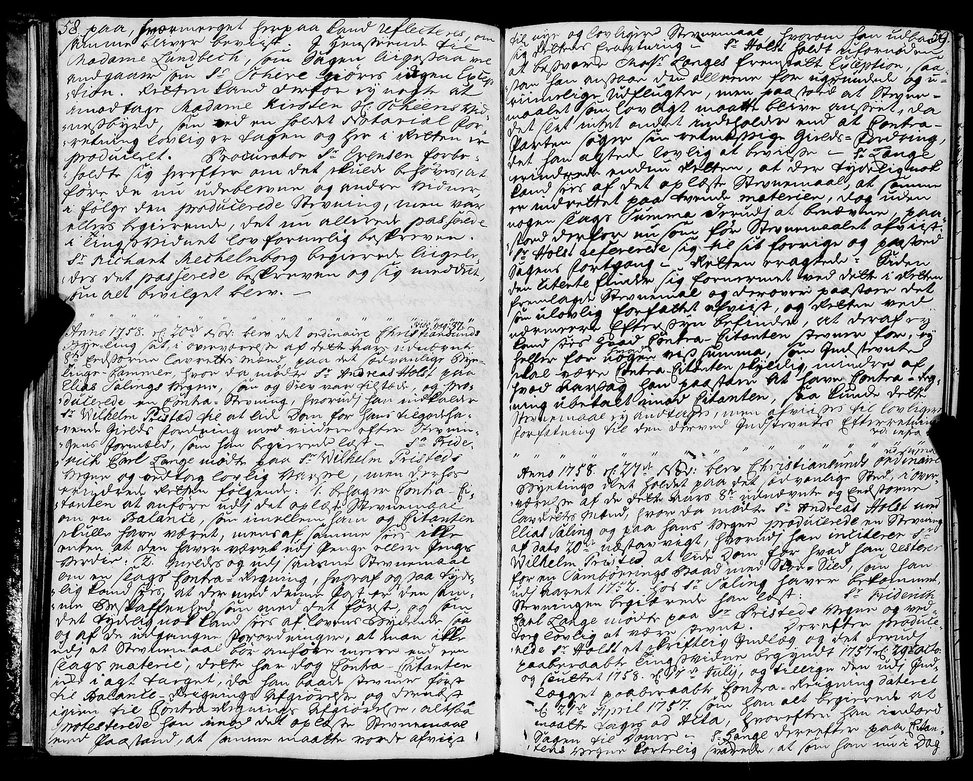 Kristiansund byfogd, AV/SAT-A-4587/A/01/L0003: Justisprotokoll. Aut. 19.06.1758. m/register, 1758-1773, p. 58-59