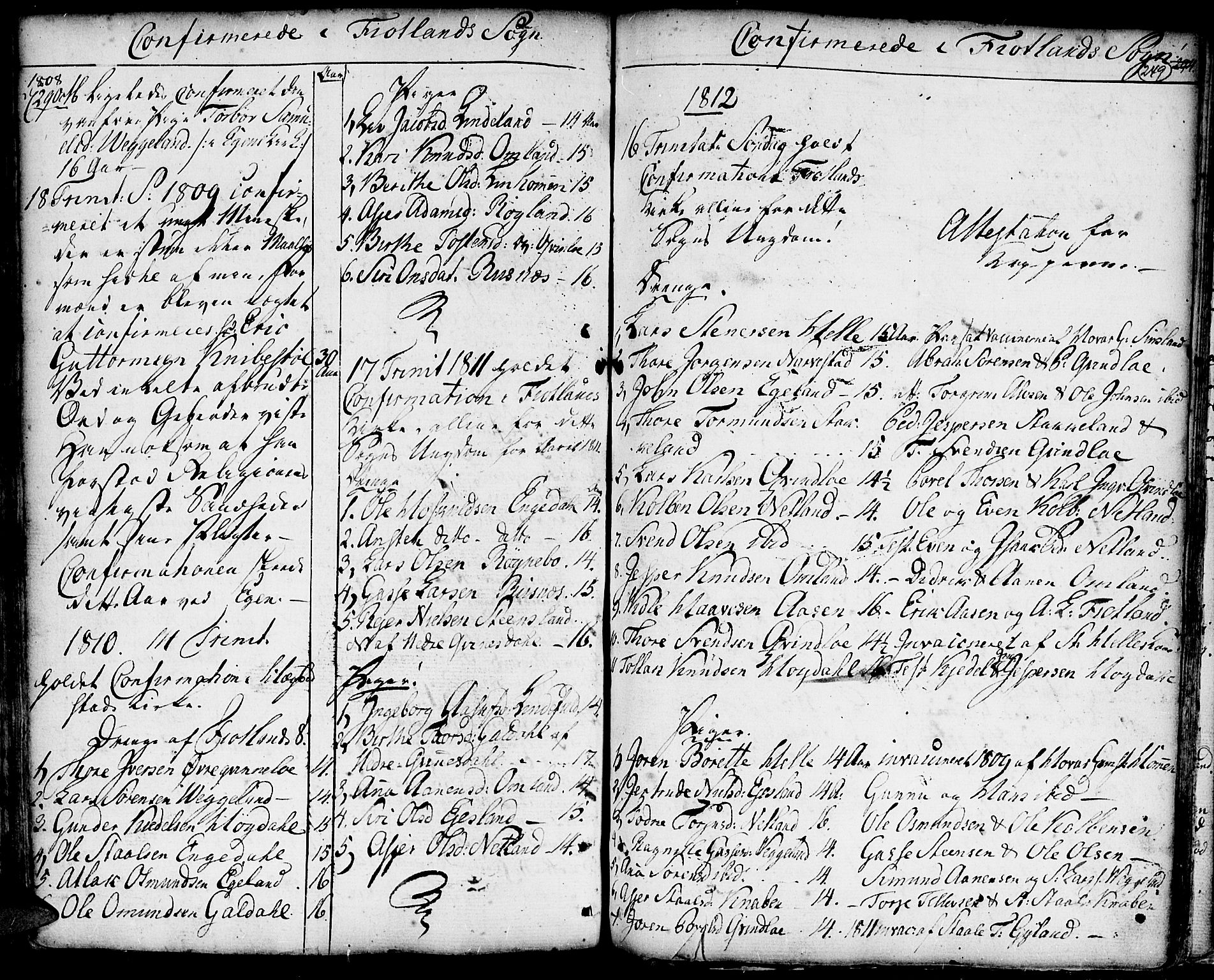 Hægebostad sokneprestkontor, SAK/1111-0024/F/Fa/Faa/L0001: Parish register (official) no. A 1 /3, 1760-1826, p. 249