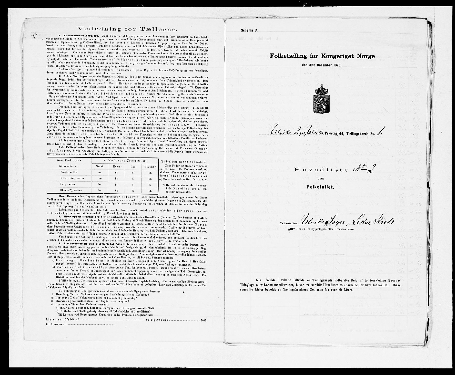 SAB, 1875 census for 1233P Ulvik, 1875, p. 4