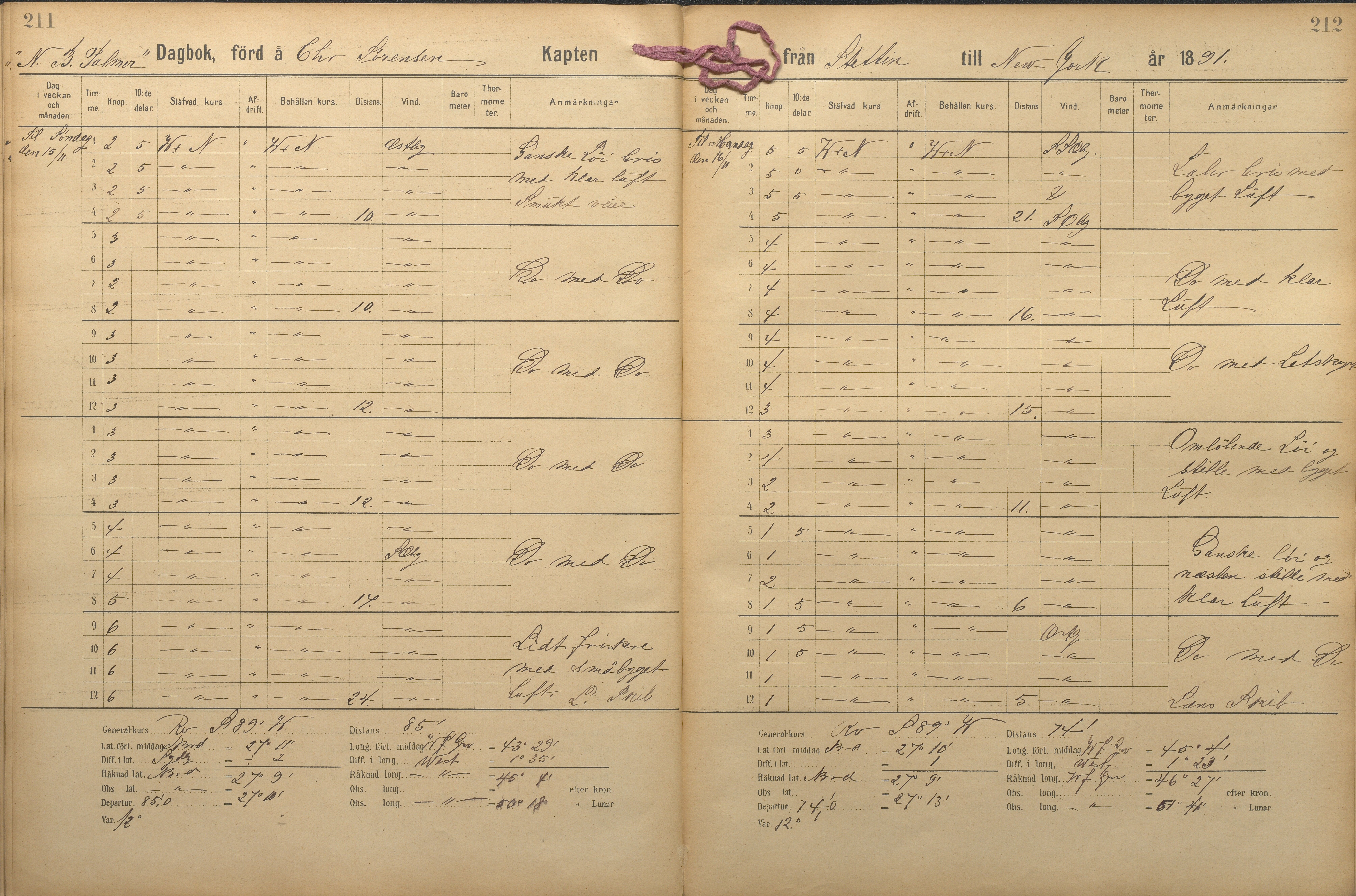 Fartøysarkivet, AAKS/PA-1934/F/L0227: N.B. Palmer (fregatt), 1850-1892, p. 211-212