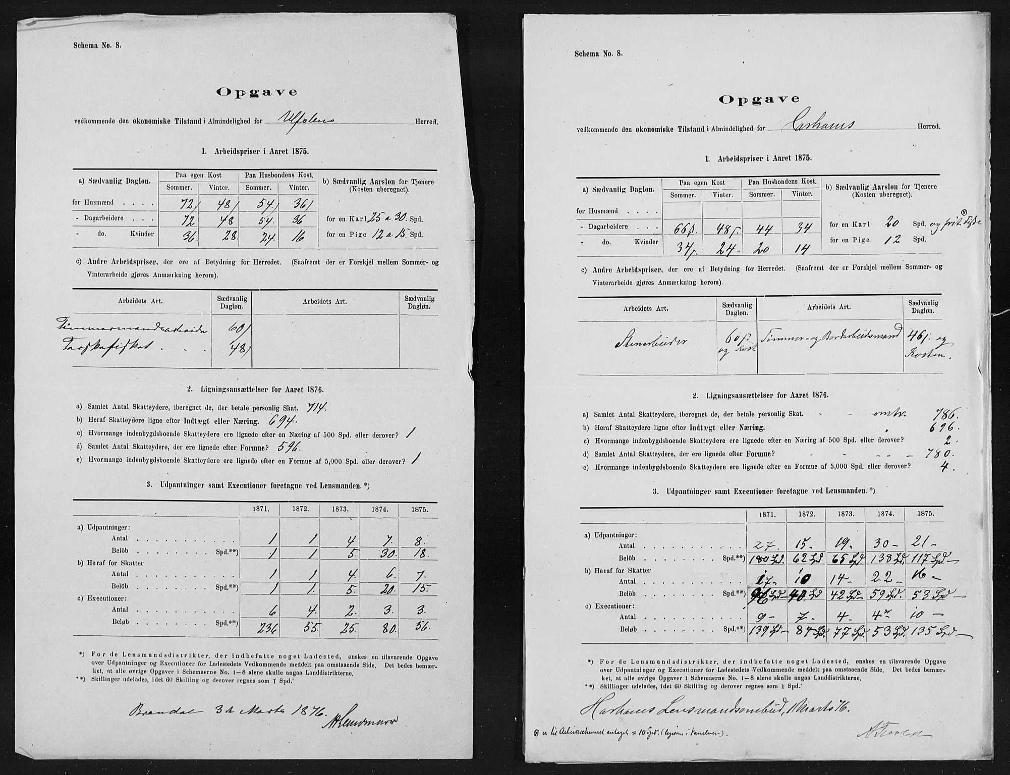 Statistisk sentralbyrå, Næringsøkonomiske emner, Generelt - Amtmennenes femårsberetninger, RA/S-2233/F/Fa/L0041: --, 1871-1875, p. 5