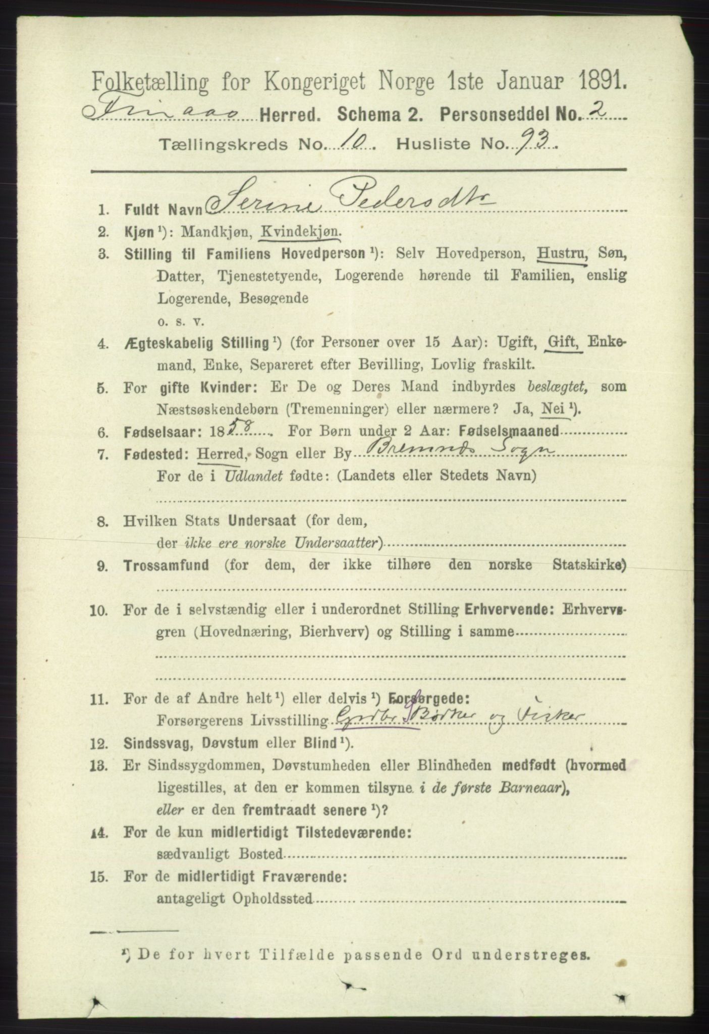 RA, 1891 census for 1218 Finnås, 1891, p. 5098