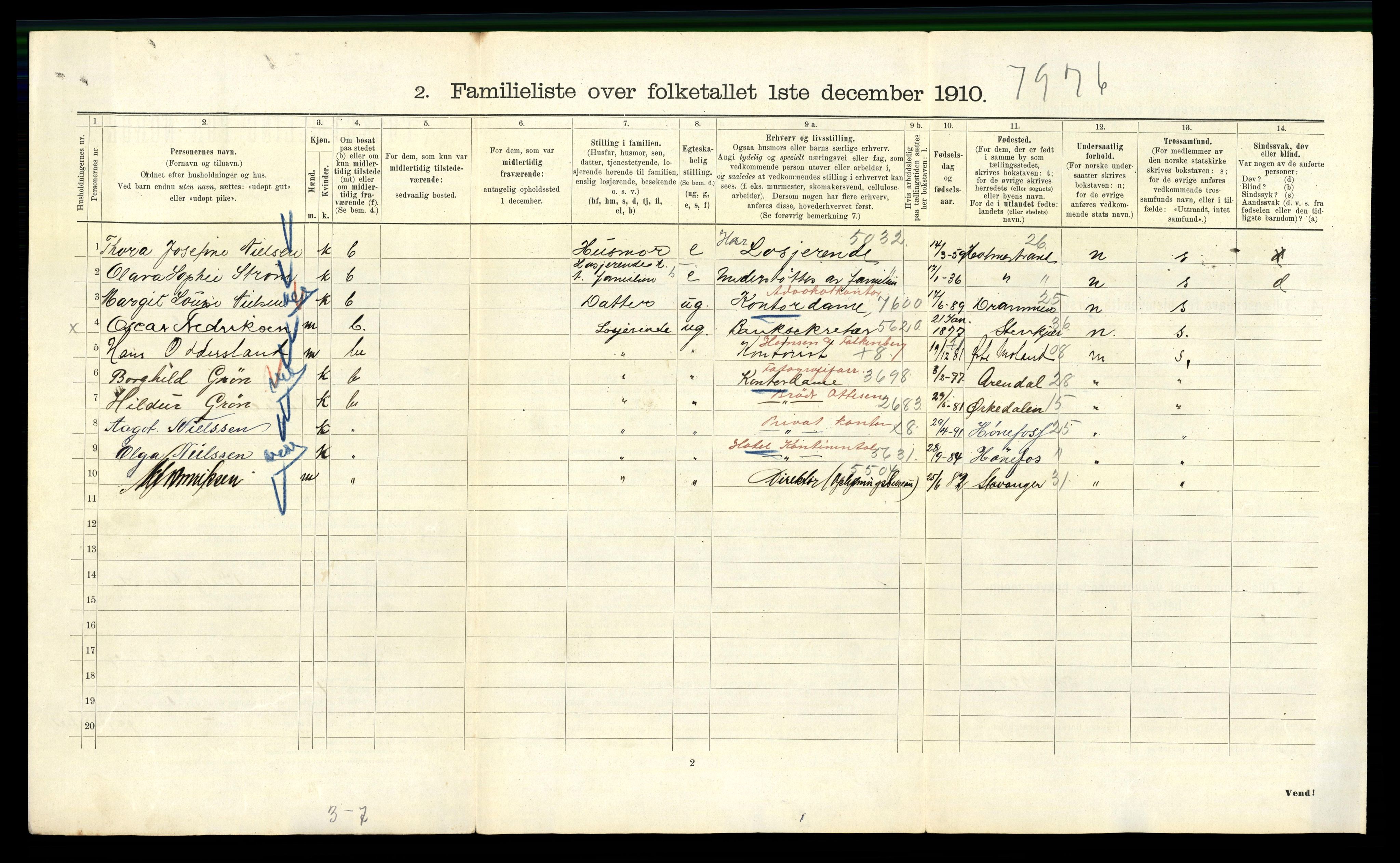 RA, 1910 census for Kristiania, 1910, p. 95090