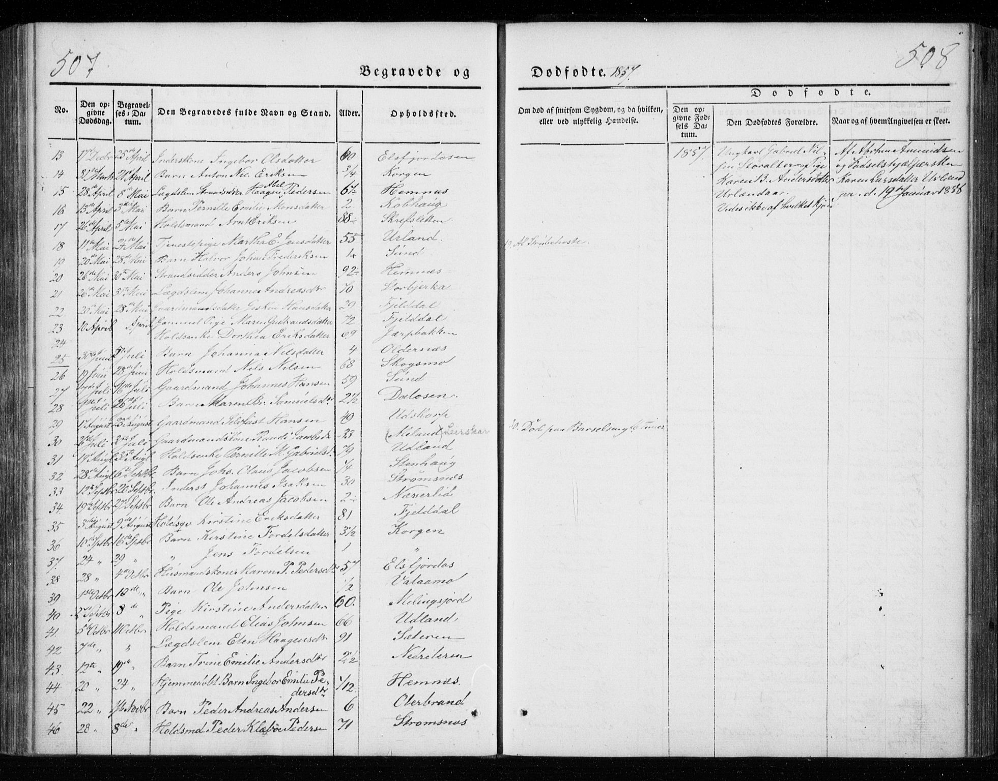 Ministerialprotokoller, klokkerbøker og fødselsregistre - Nordland, AV/SAT-A-1459/825/L0355: Parish register (official) no. 825A09, 1842-1863, p. 507-508