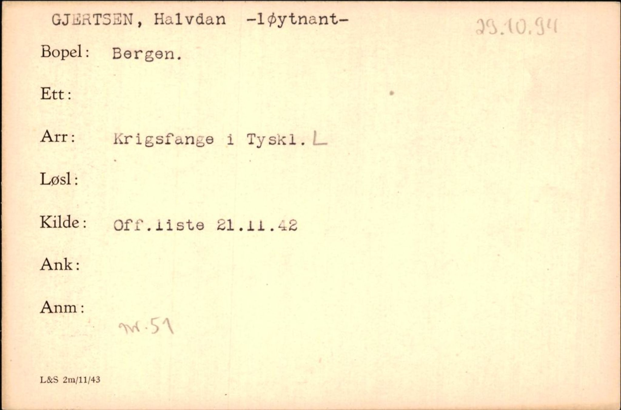 Forsvaret, Forsvarets krigshistoriske avdeling, AV/RA-RAFA-2017/Y/Yf/L0200: II-C-11-2102  -  Norske krigsfanger i Tyskland, 1940-1945, p. 313