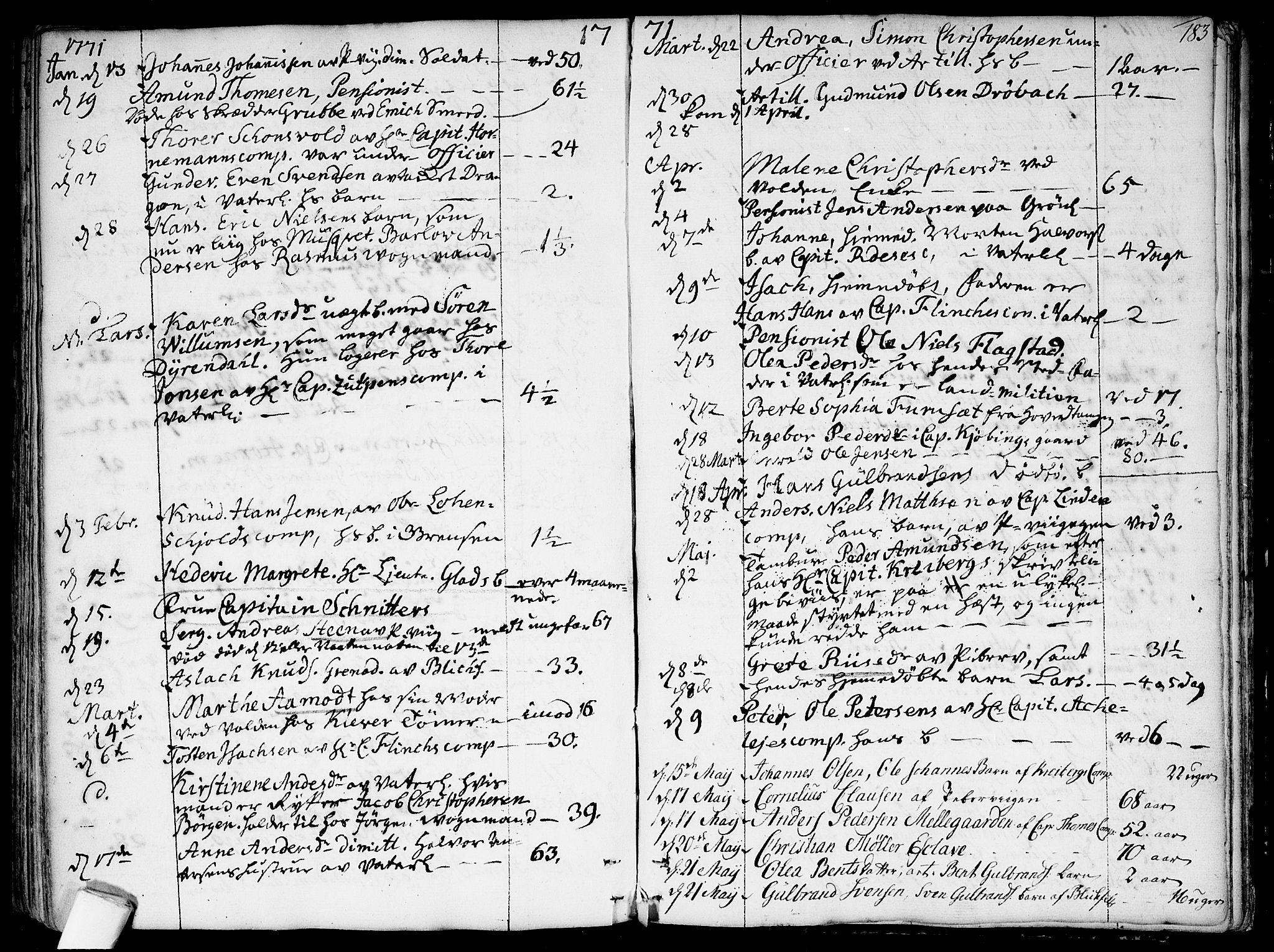 Garnisonsmenigheten Kirkebøker, SAO/A-10846/F/Fa/L0002: Parish register (official) no. 2, 1757-1776, p. 183