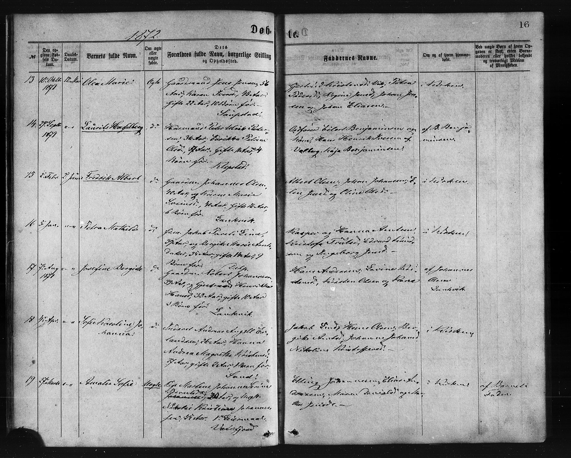 Ministerialprotokoller, klokkerbøker og fødselsregistre - Nordland, AV/SAT-A-1459/876/L1096: Parish register (official) no. 876A02, 1870-1886, p. 16