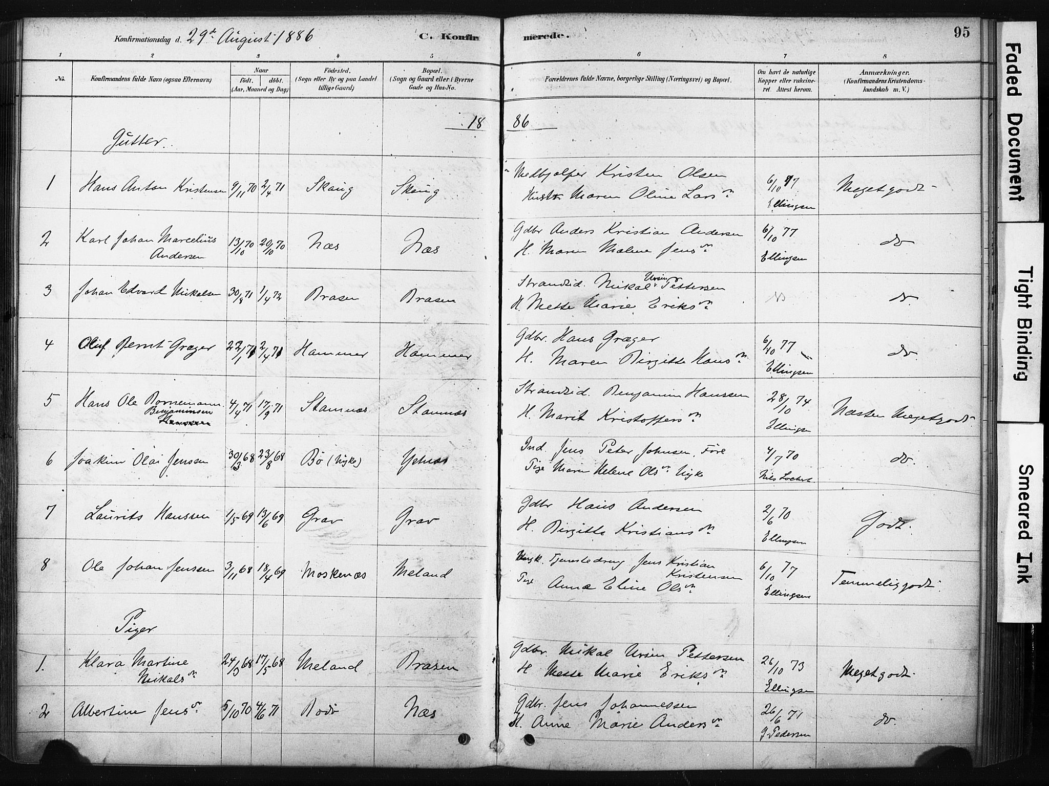 Ministerialprotokoller, klokkerbøker og fødselsregistre - Nordland, SAT/A-1459/808/L0128: Parish register (official) no. 808A01, 1880-1902, p. 95