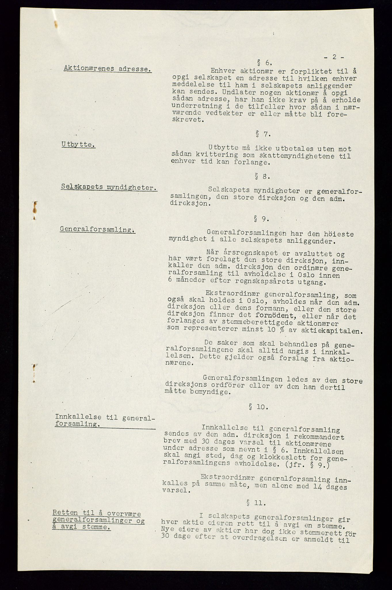 PA 1534 - Østlandske Petroleumscompagni A/S, AV/SAST-A-101954/A/Aa/L0002/0007: Generalforsamlinger. / Ekstraordinær generalforsamling, 1937, p. 6