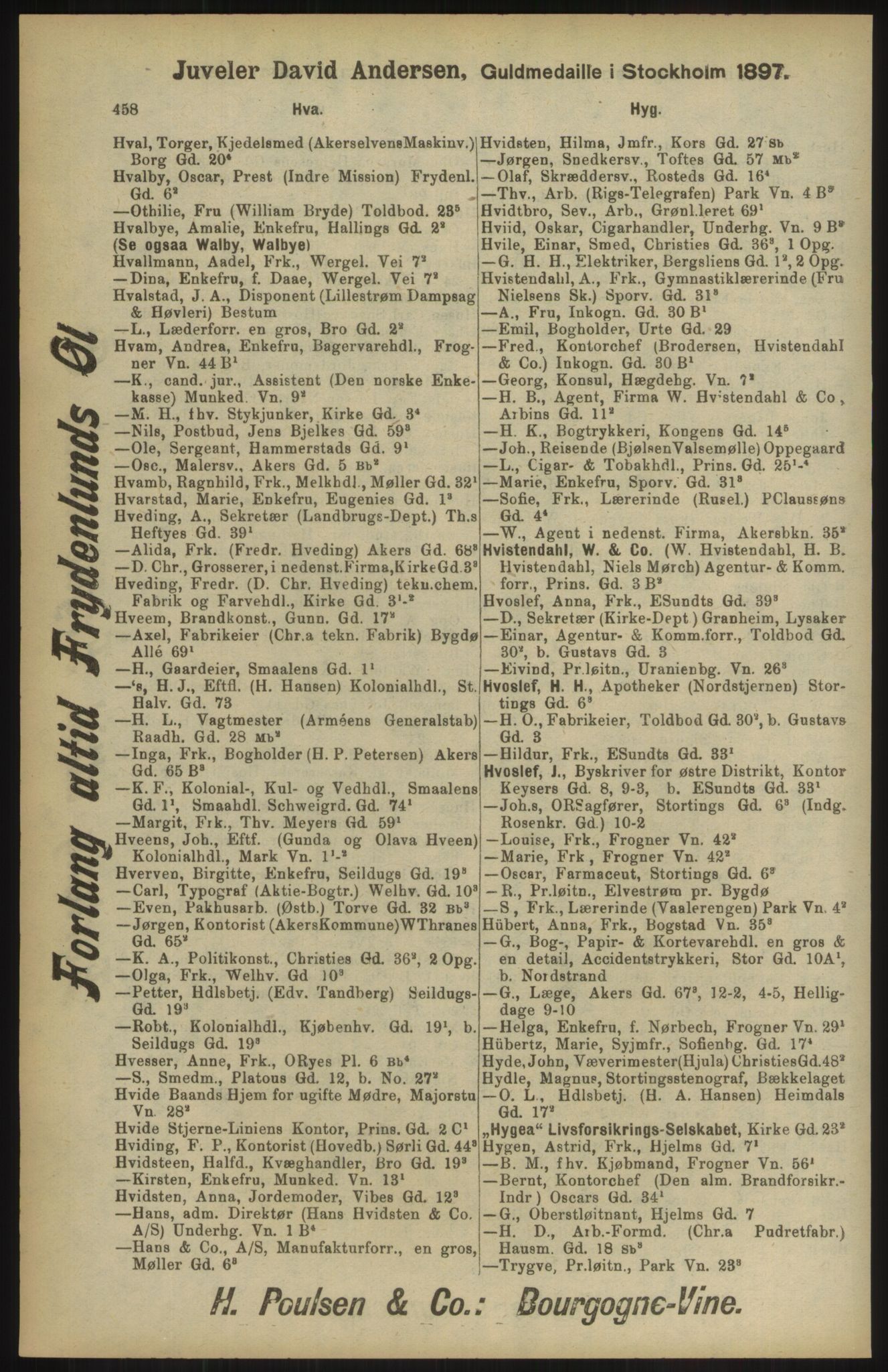 Kristiania/Oslo adressebok, PUBL/-, 1904, p. 458