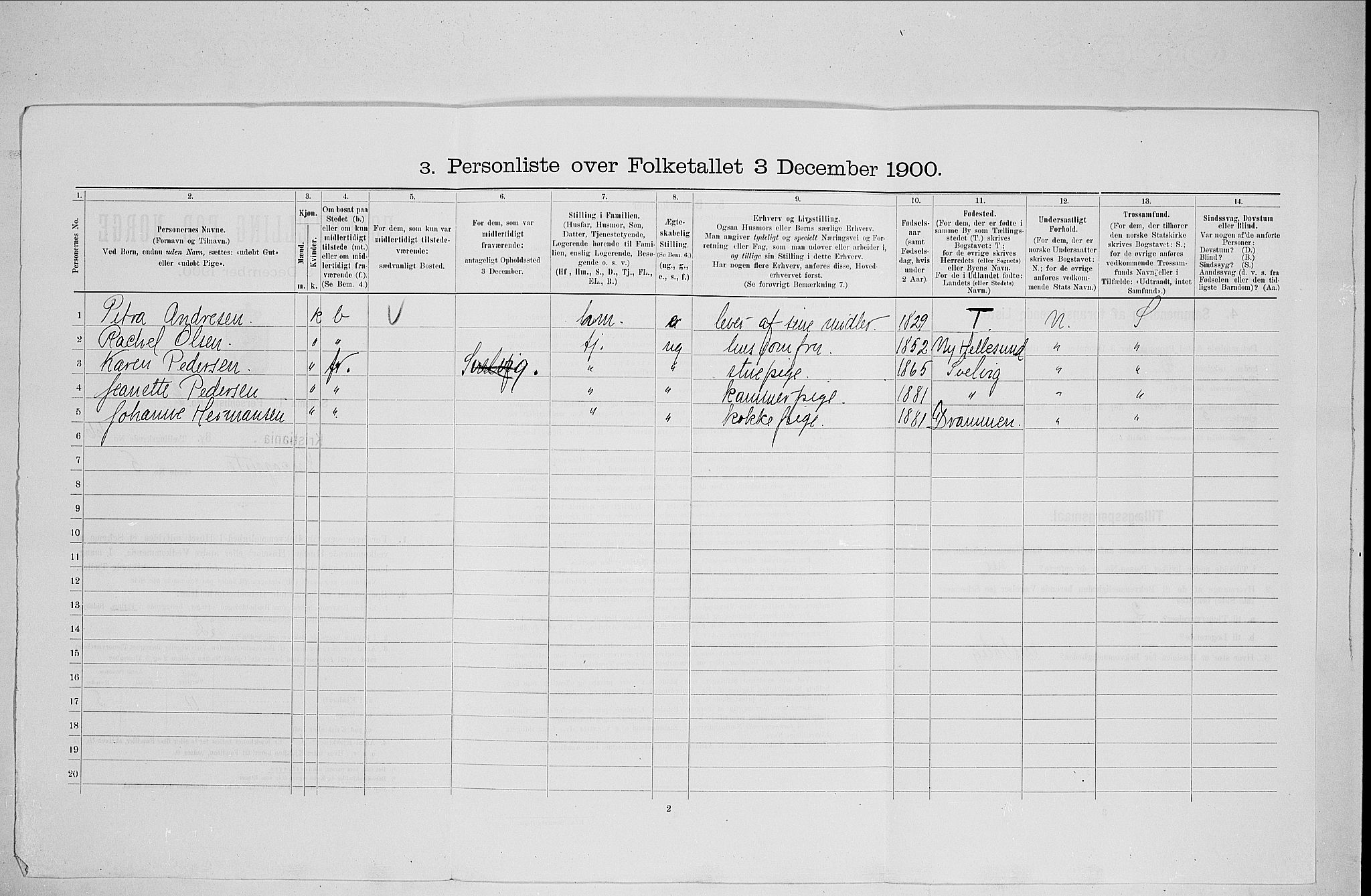 SAO, 1900 census for Kristiania, 1900, p. 41584